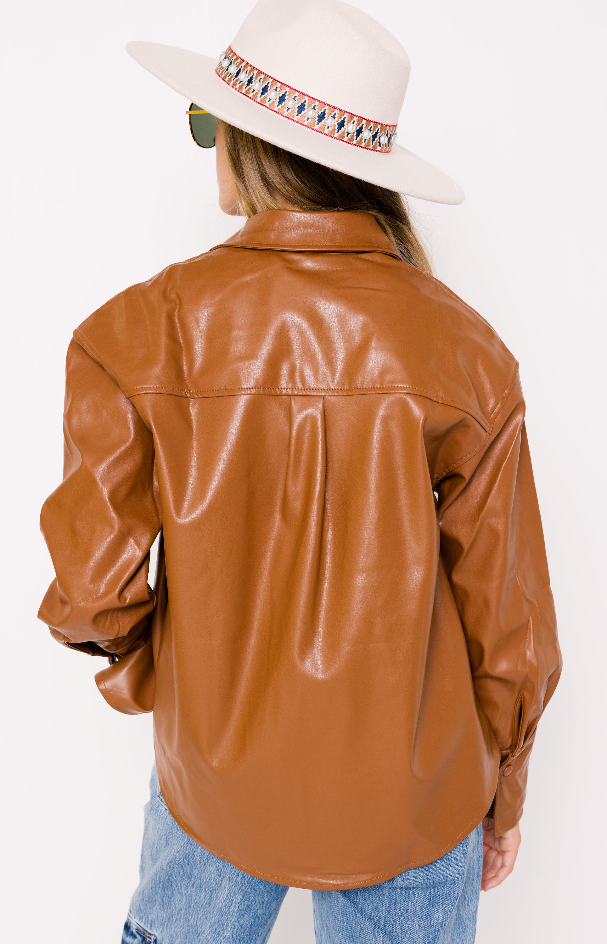 Promising Style Shacket, CAMEL BROWN