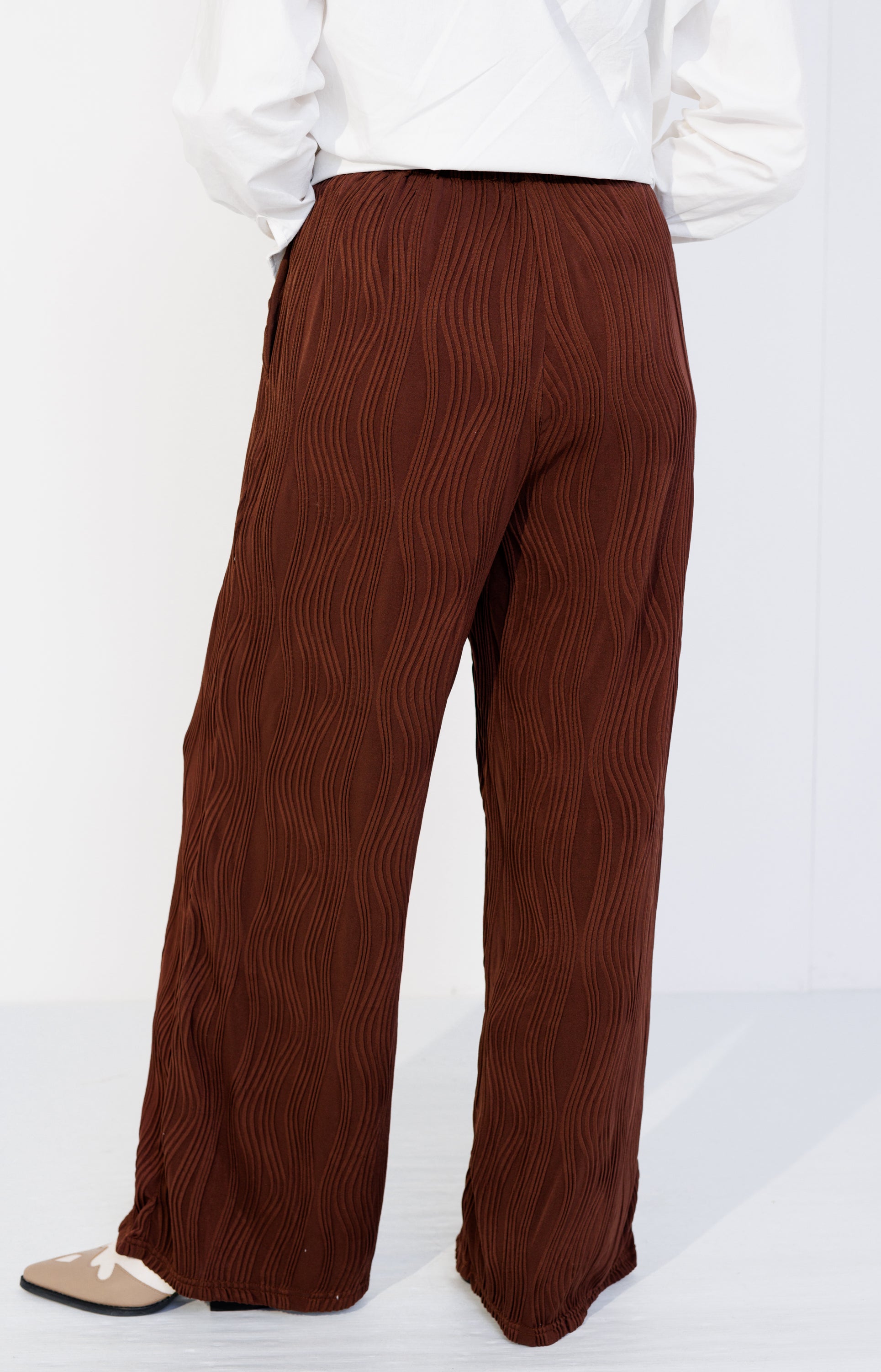 The Bonbon Wide Leg Trousers, CHOCOLATE