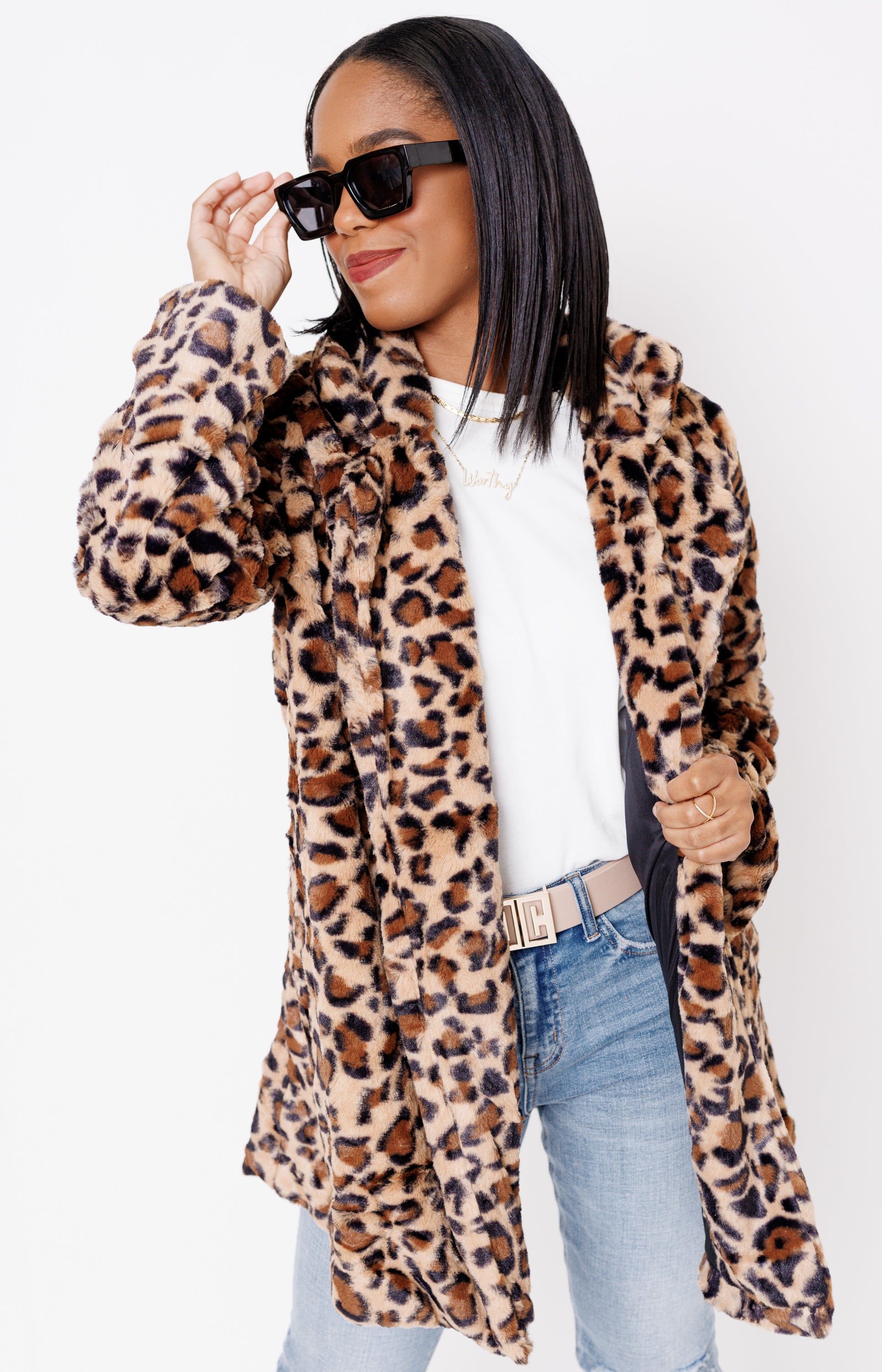Wild Glamour Trench Coat, CHEETAH
