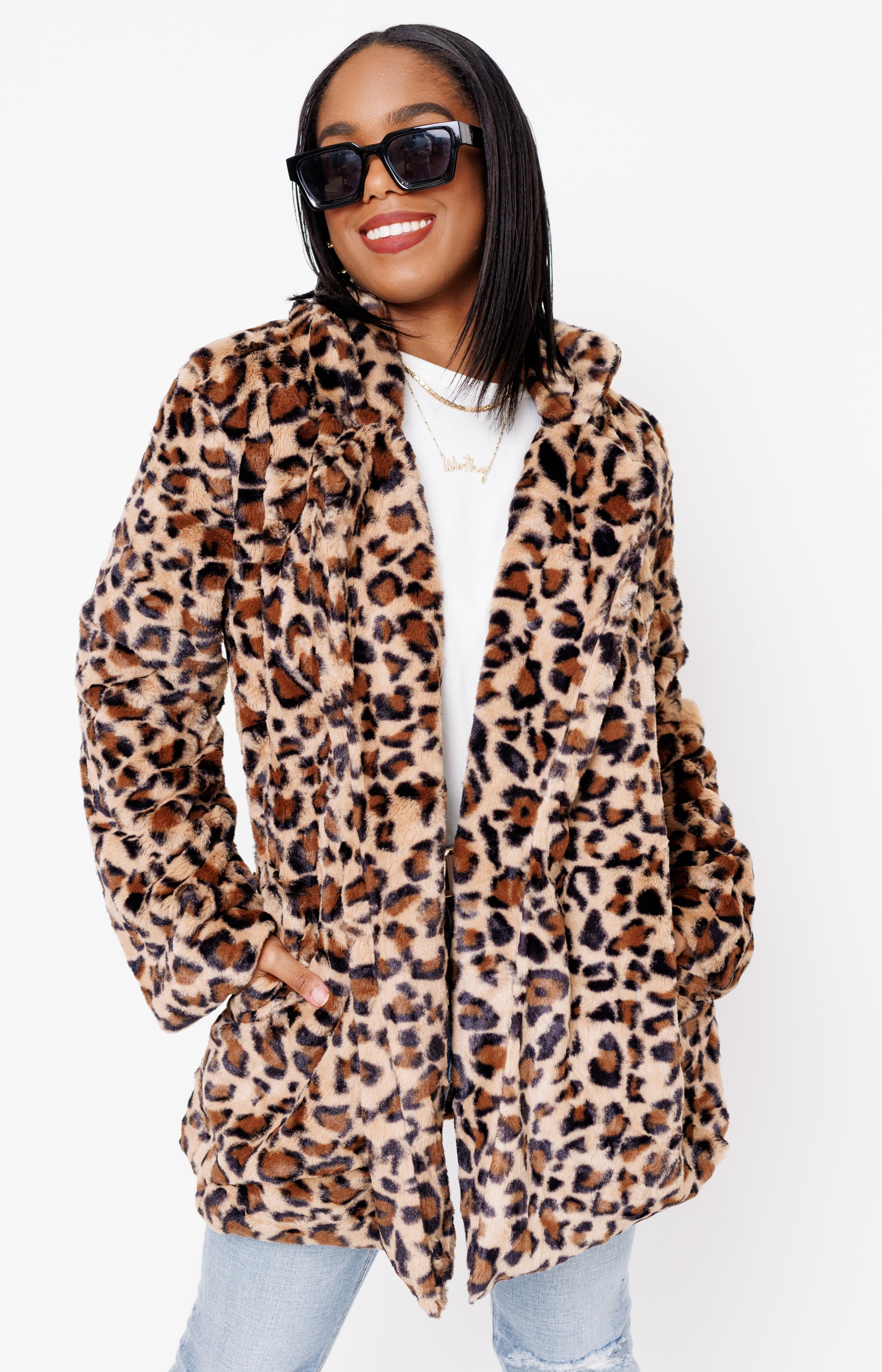 Wild Glamour Trench Coat, CHEETAH