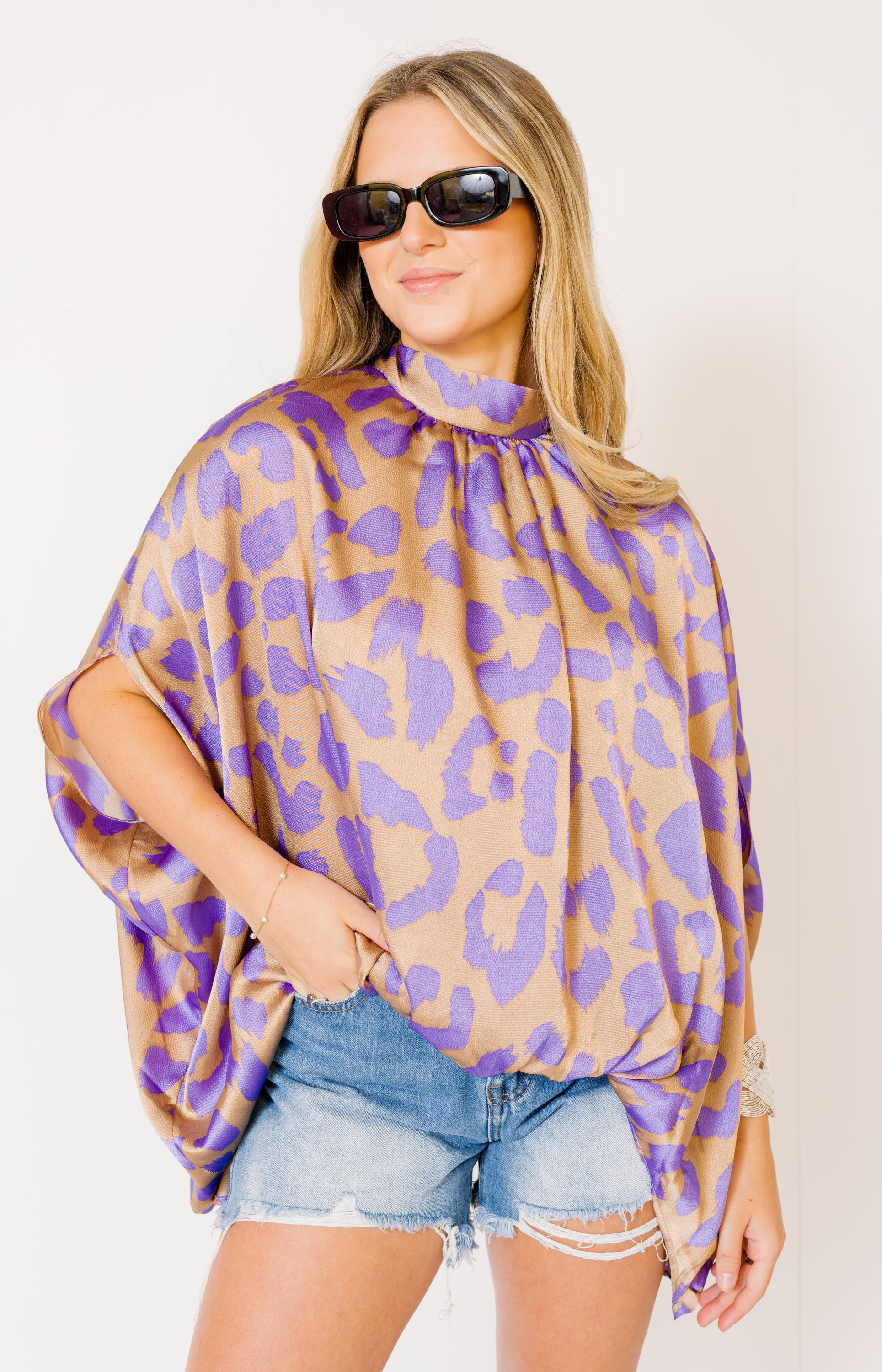 Brittan Blouse, LAVENDER LEOPARD