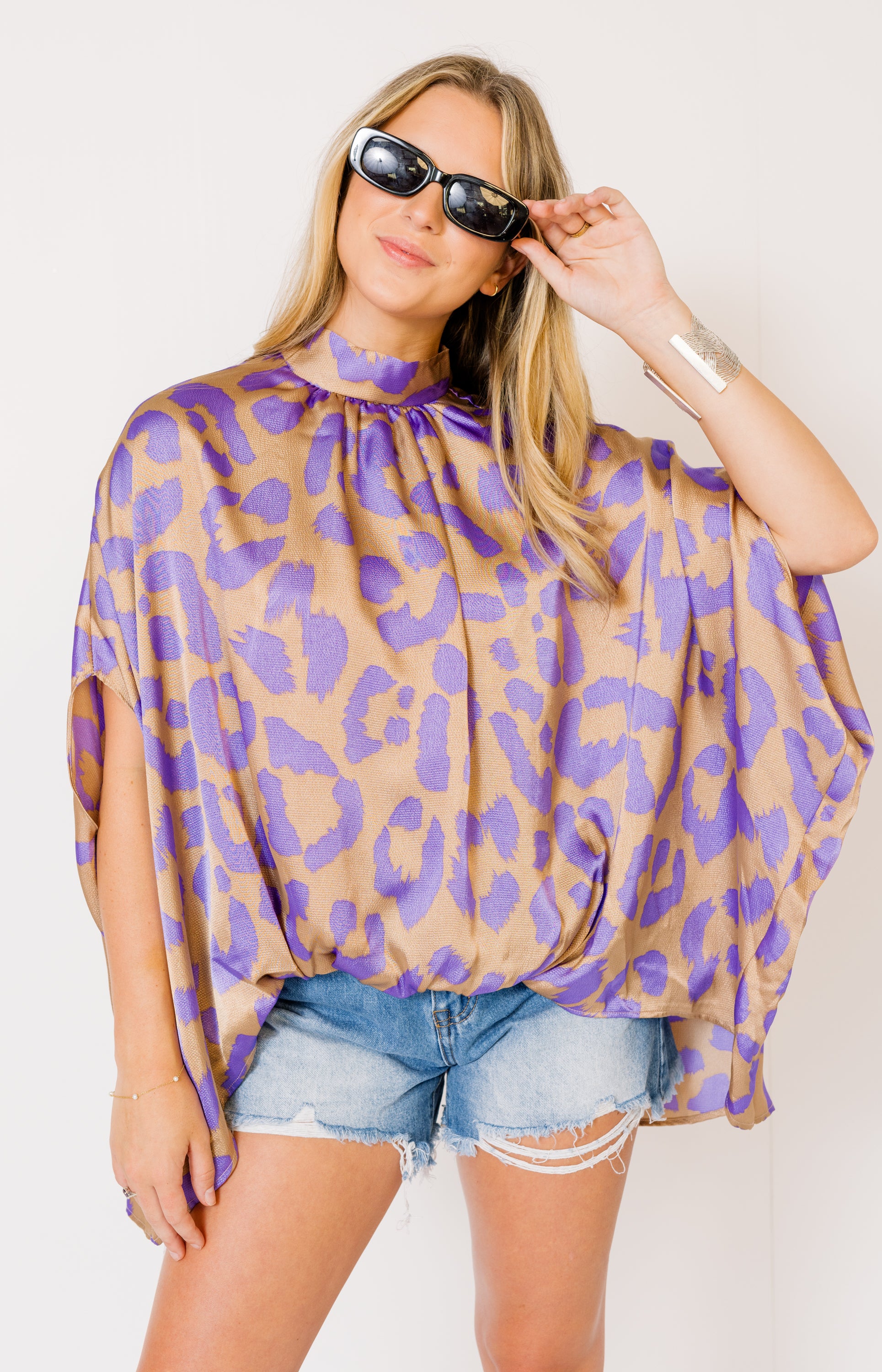 Brittan Blouse, LAVENDER LEOPARD