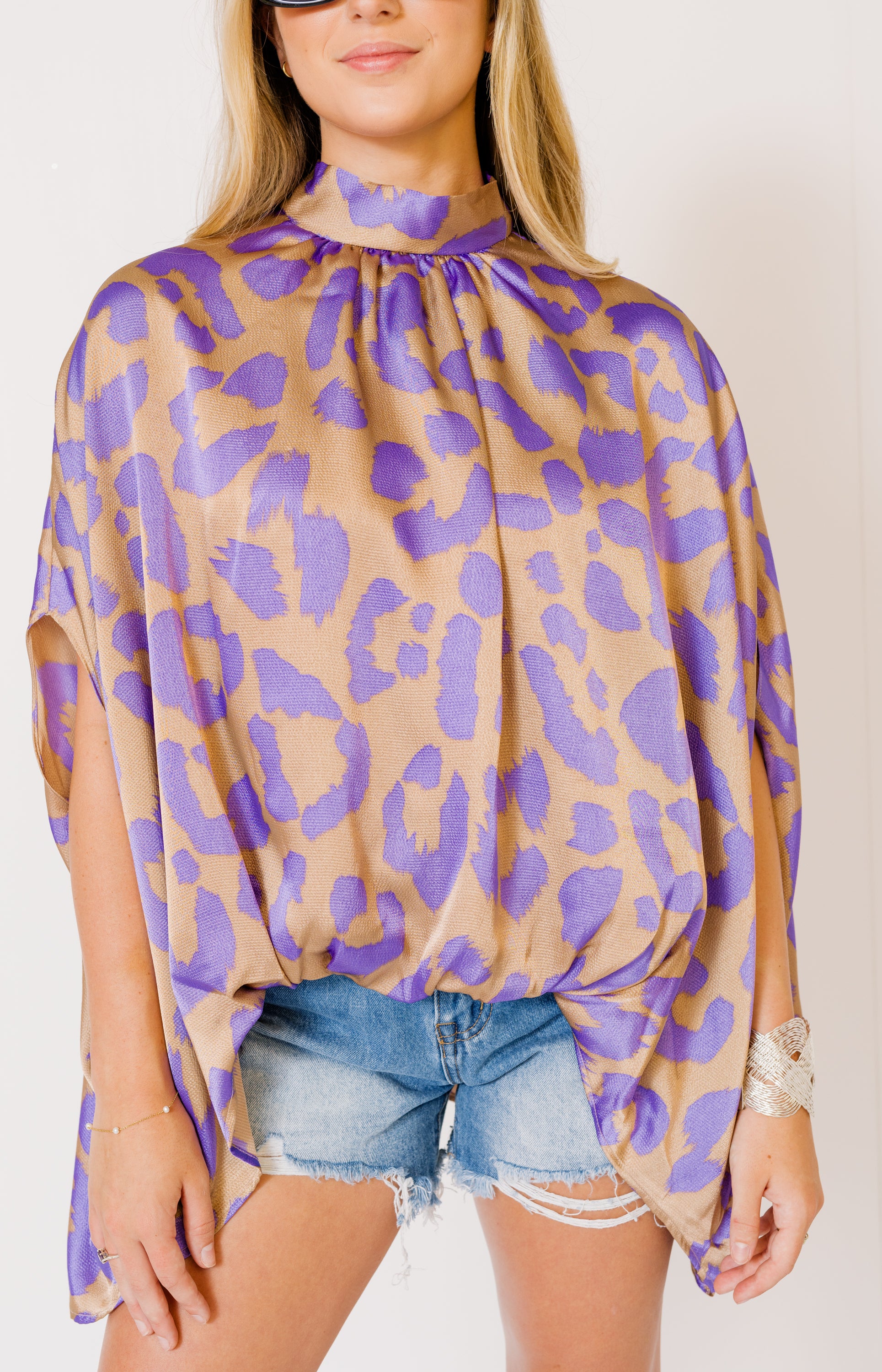 Brittan Blouse, LAVENDER LEOPARD