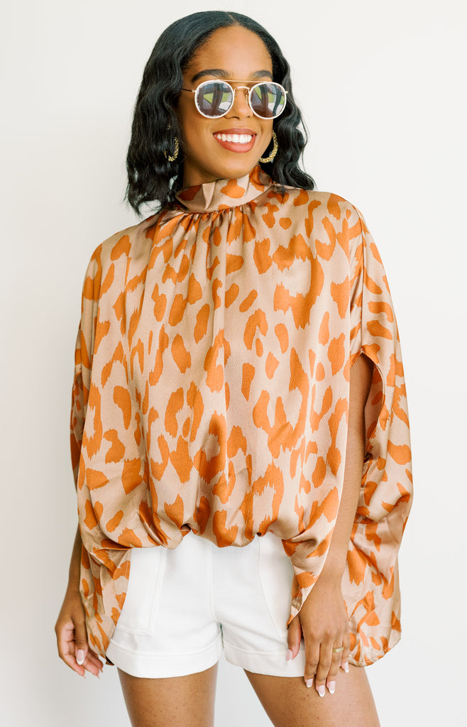 Brittan Blouse, ORANGE MULTI