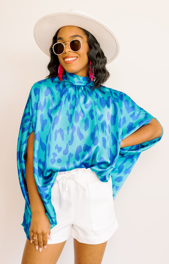 Brittan Blouse, BLUE MULTI