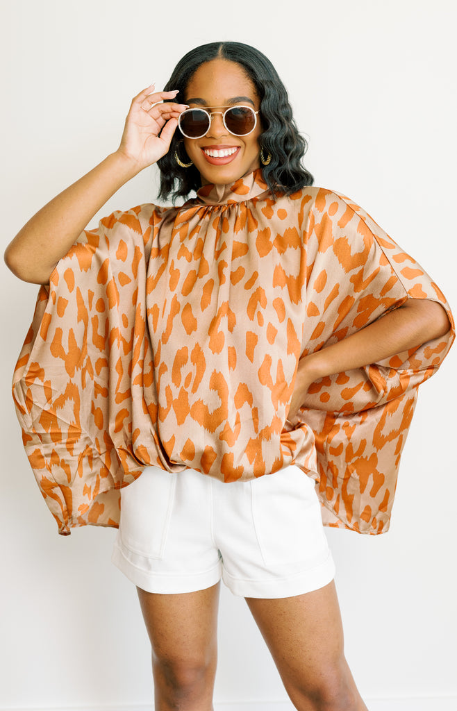 Brittan Blouse, ORANGE MULTI