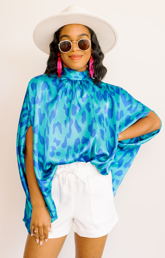 Brittan Blouse, BLUE MULTI