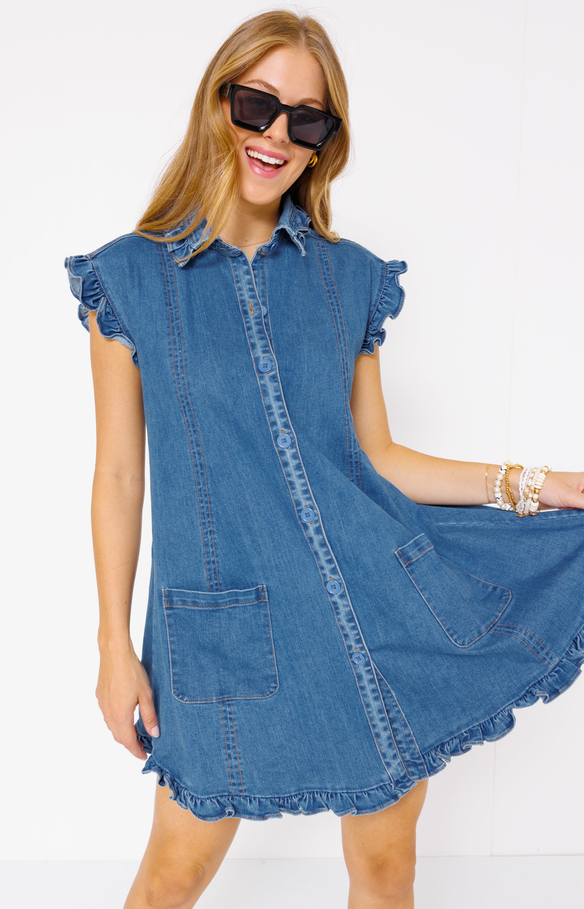 Denim Delight Dress, DENIM
