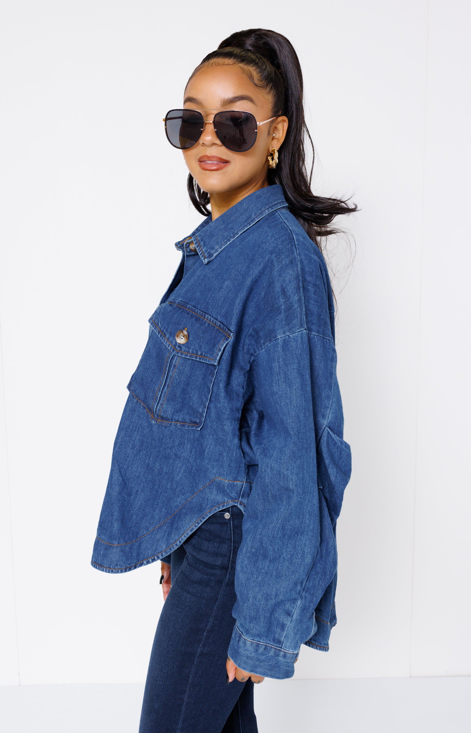 Relaxed Denim Vibes Top, DENIM