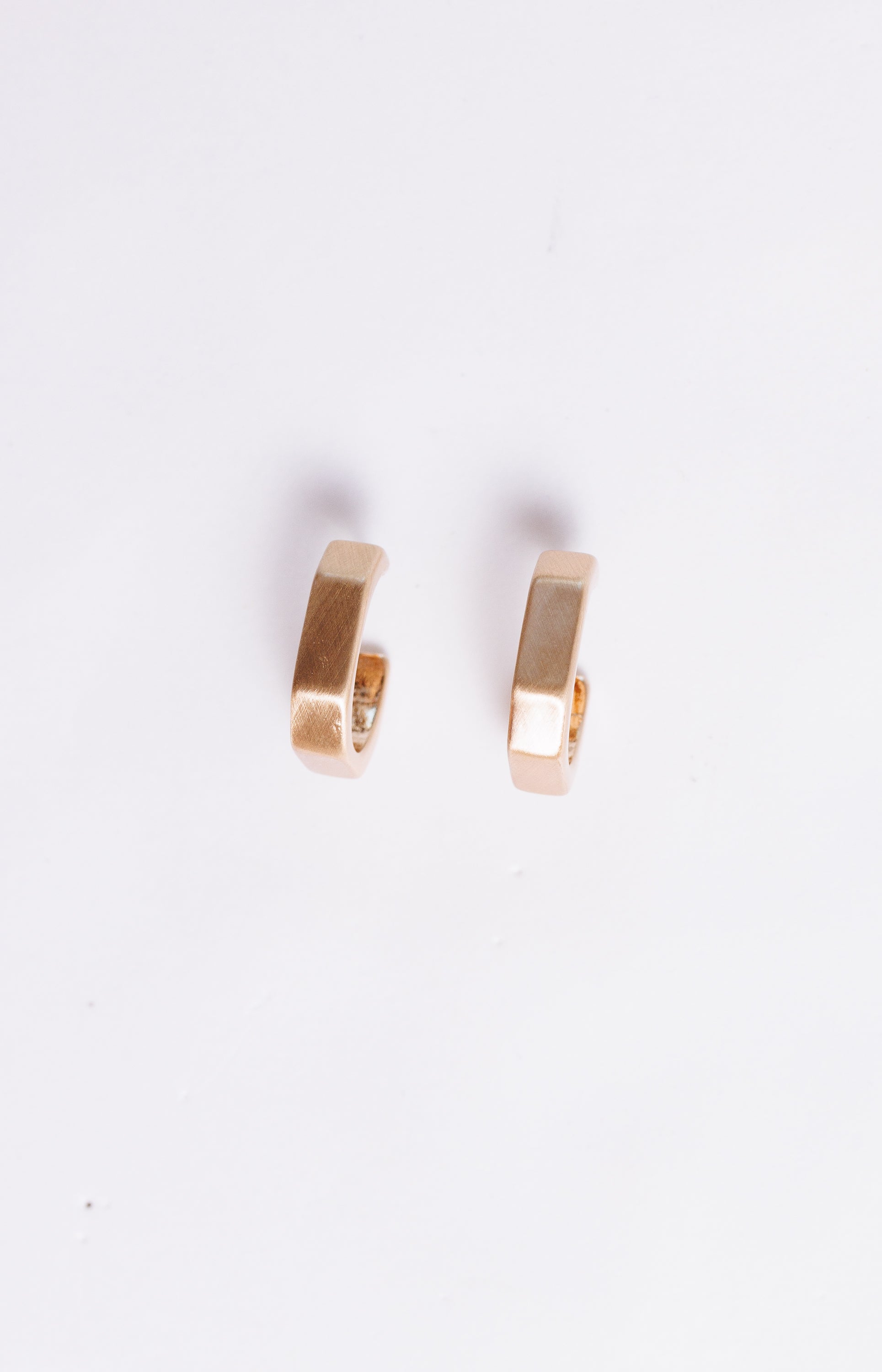Square Geo Shape Huggie, GOLD