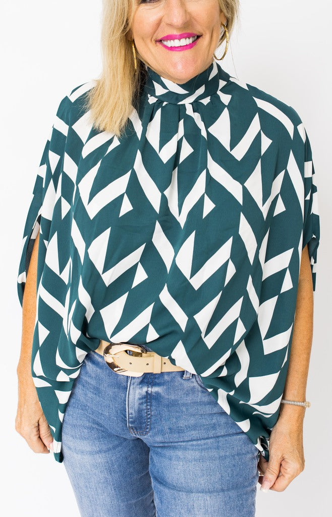 Brittan Blouse, HUNTER GREEN