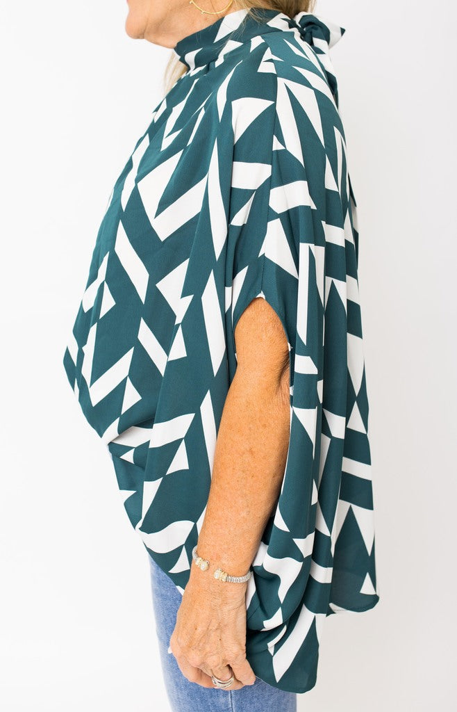 Brittan Blouse, HUNTER GREEN