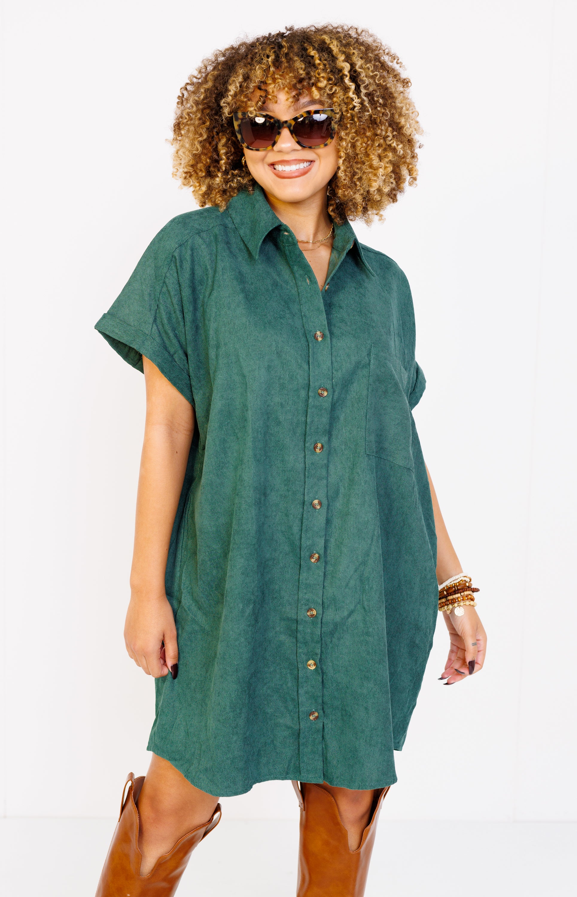 Jolene Mini Dress, FOREST