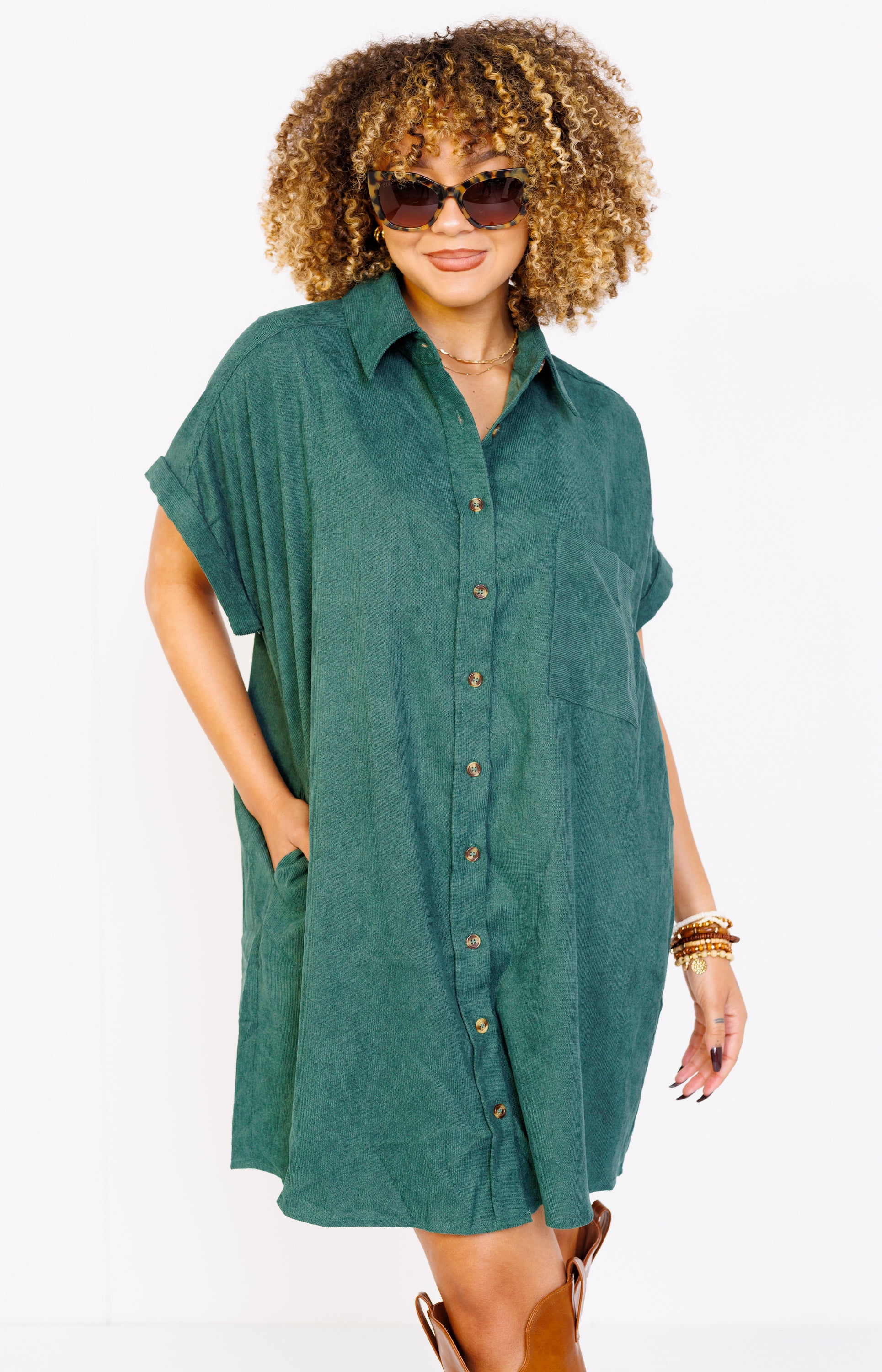 Jolene Mini Dress, FOREST