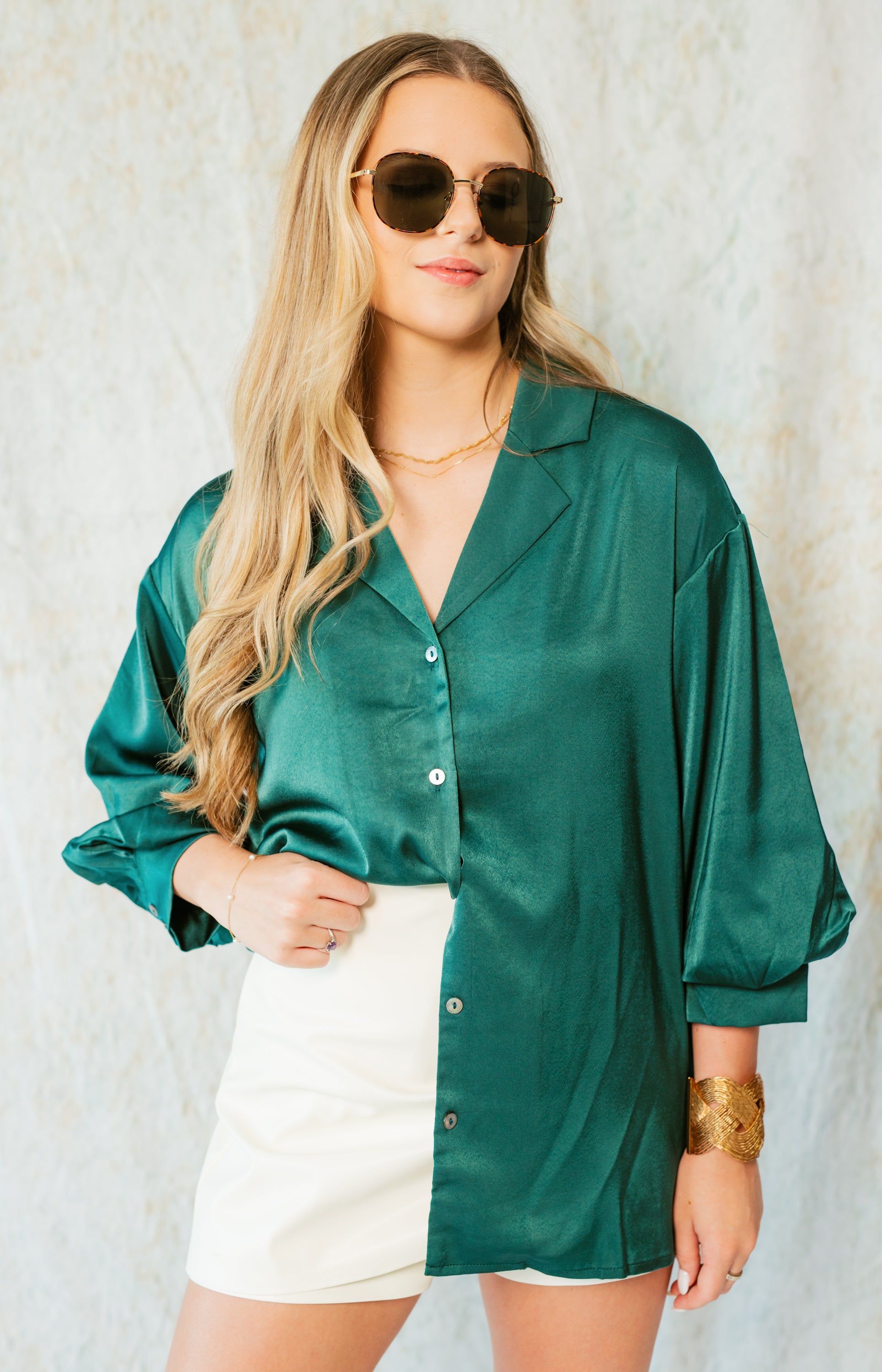 Waiting for You Blouse, HUNTER GREEN