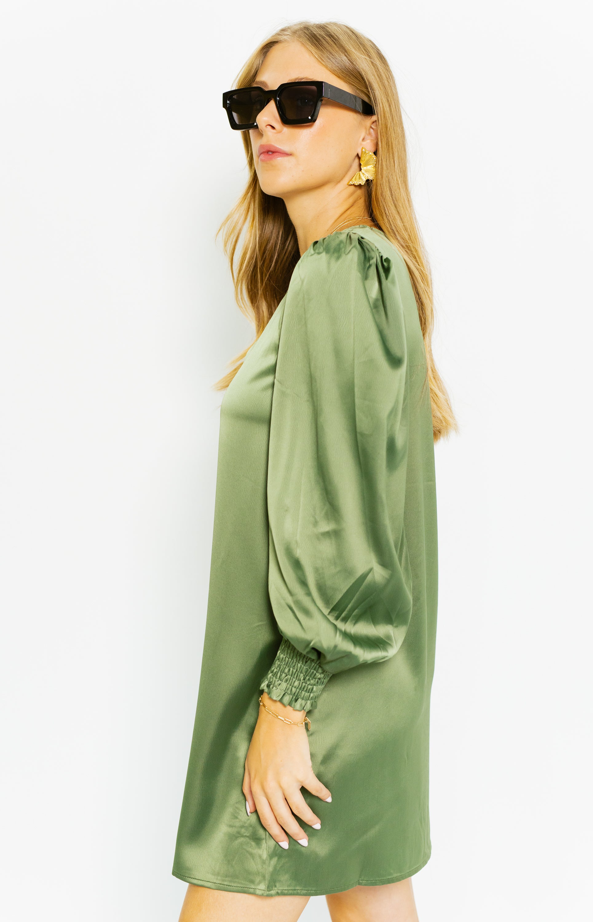 Set the Tone Mini Dress, OLIVE