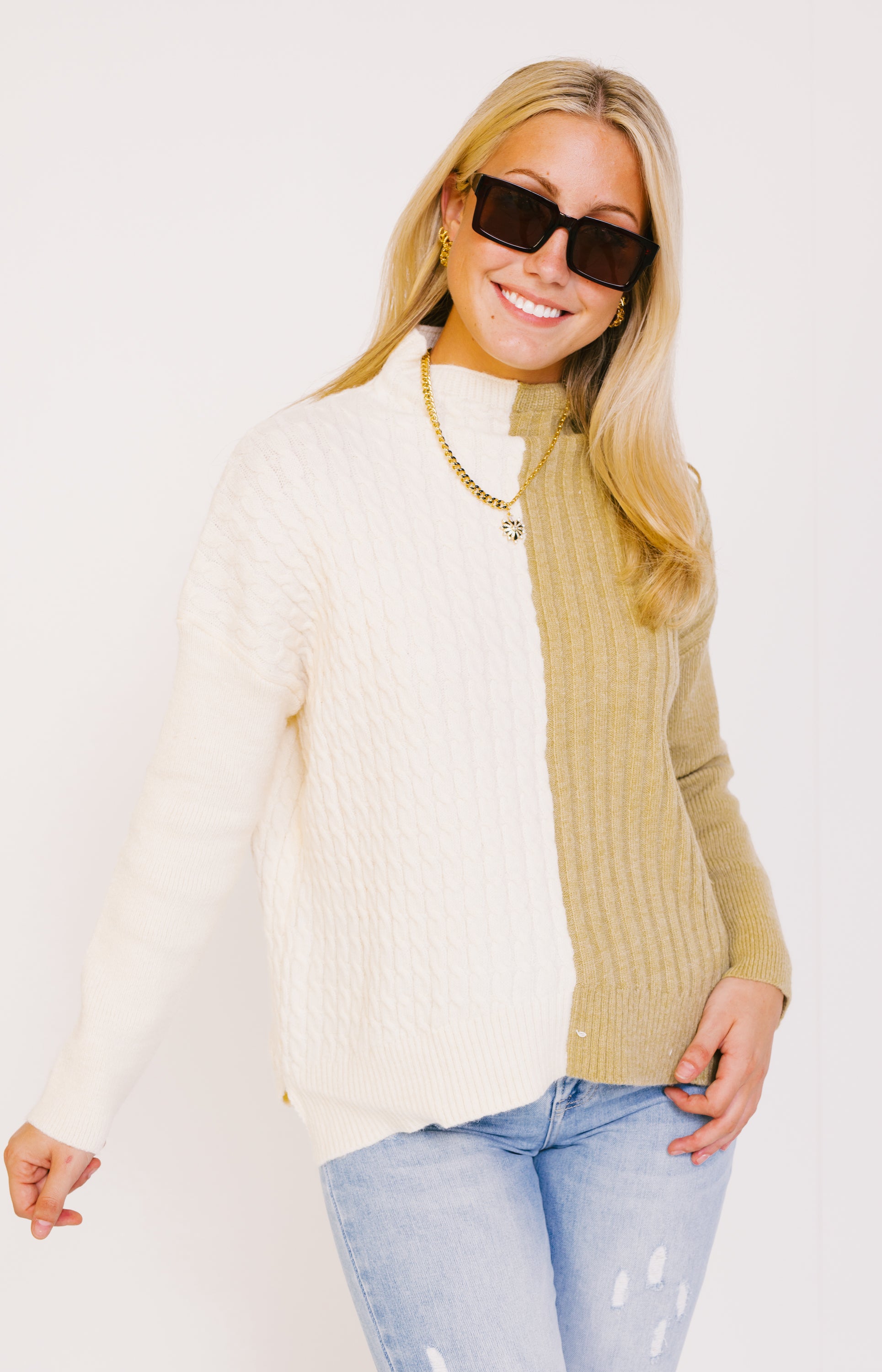 Lean on Me Sweater, GREEN TEA