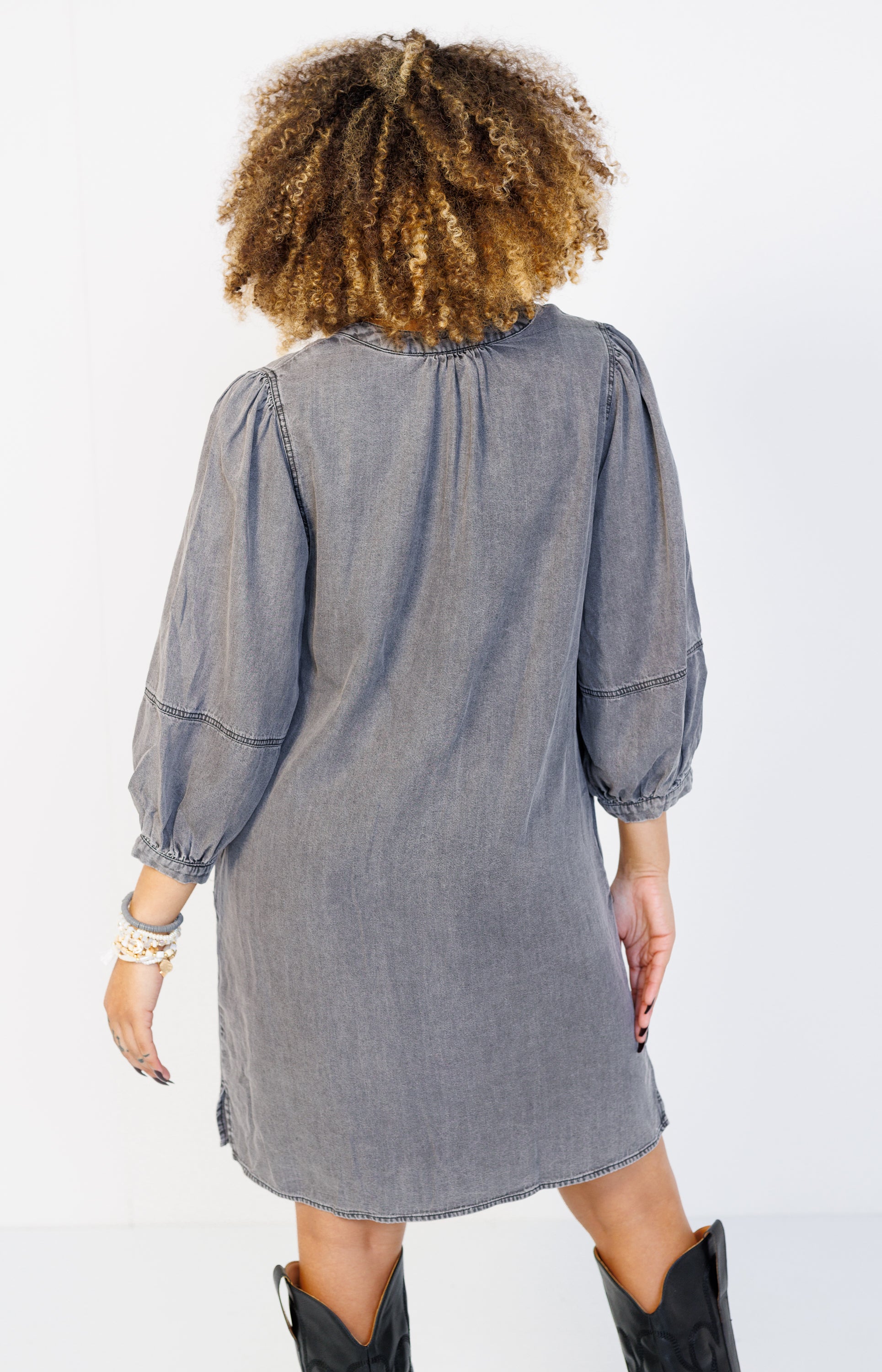 Midnight Muse Dress, BLACK DENIM
