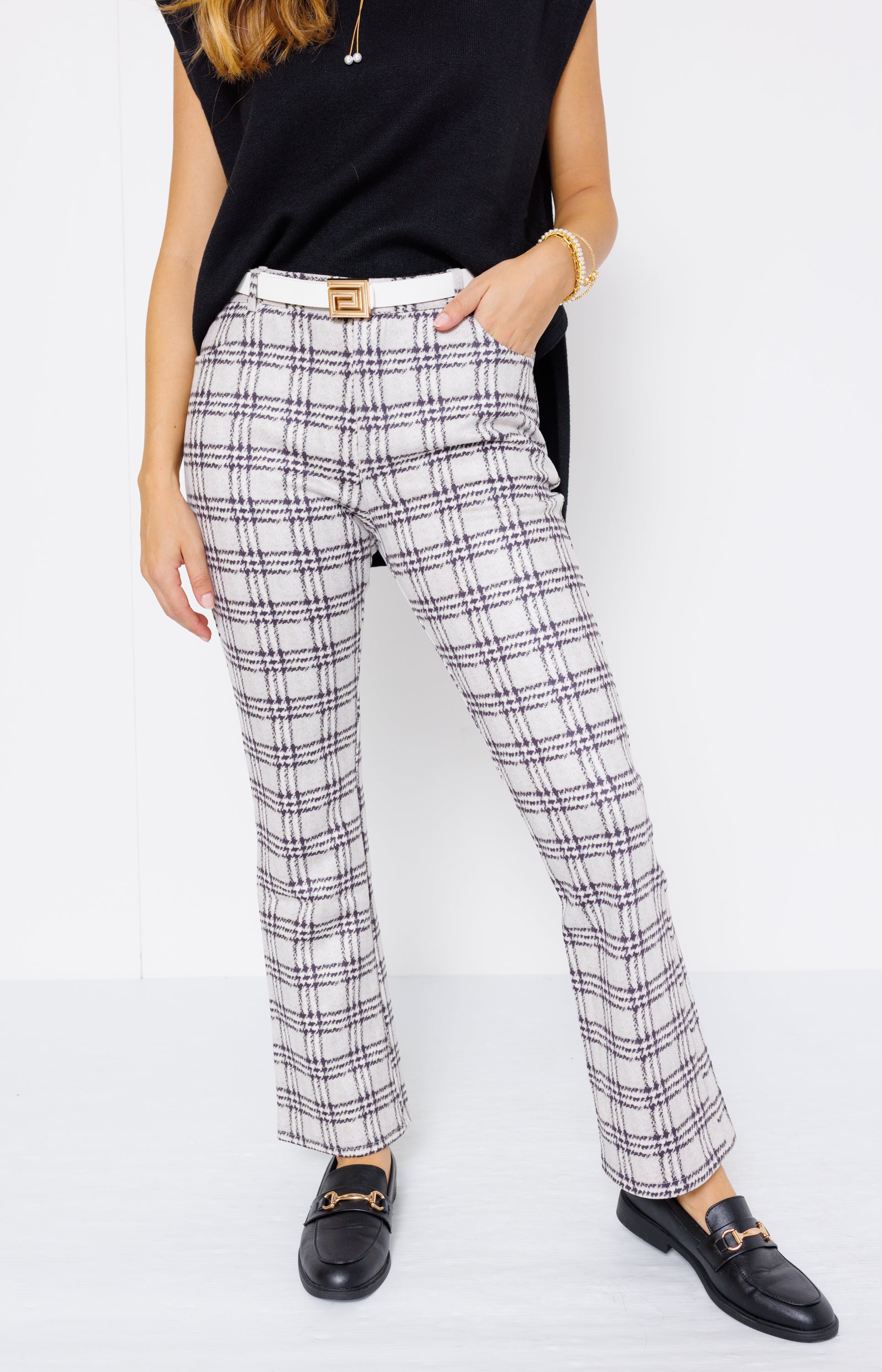Plaid Perfection Pants, GREY