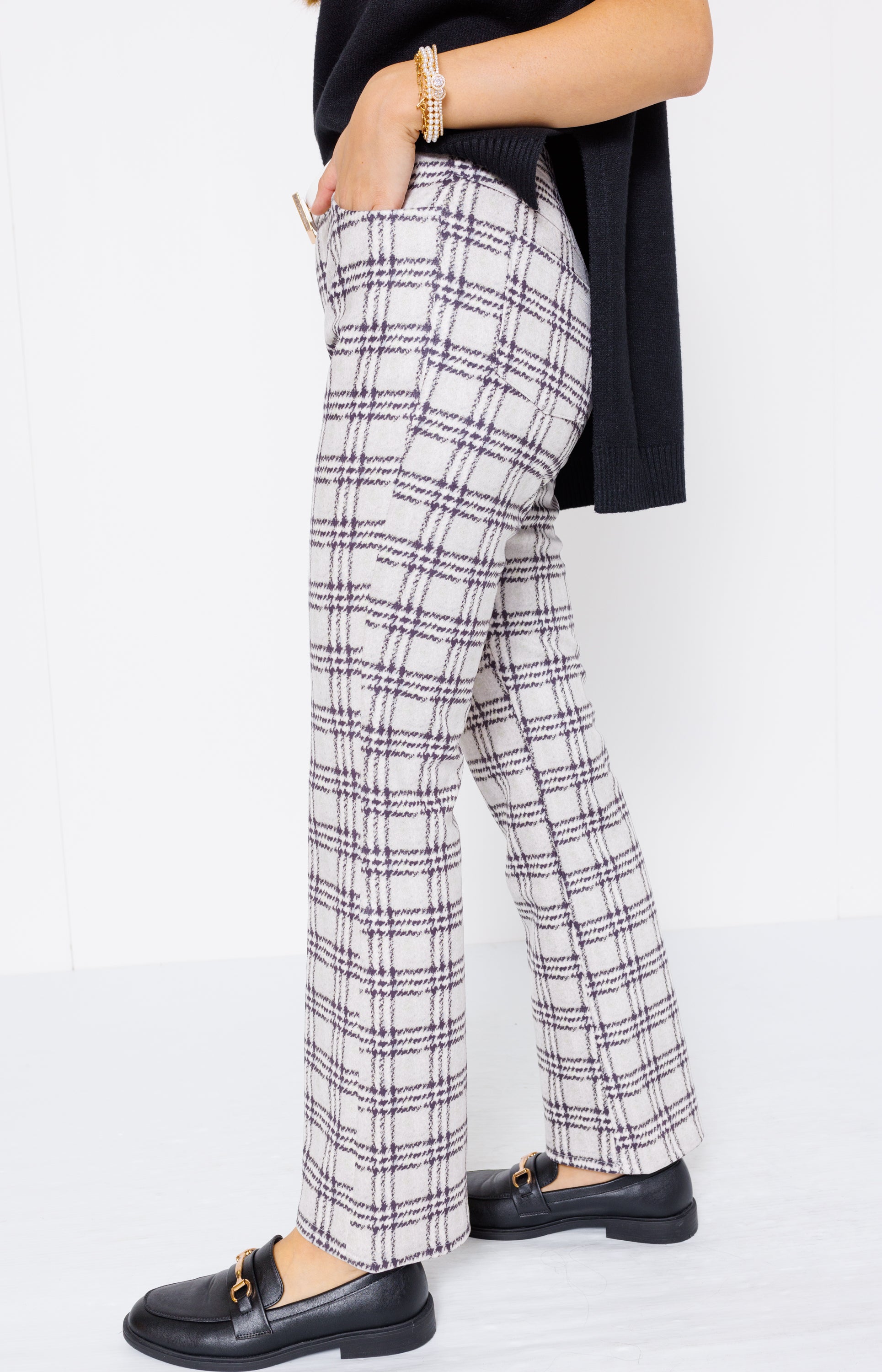 Plaid Perfection Pants, GREY