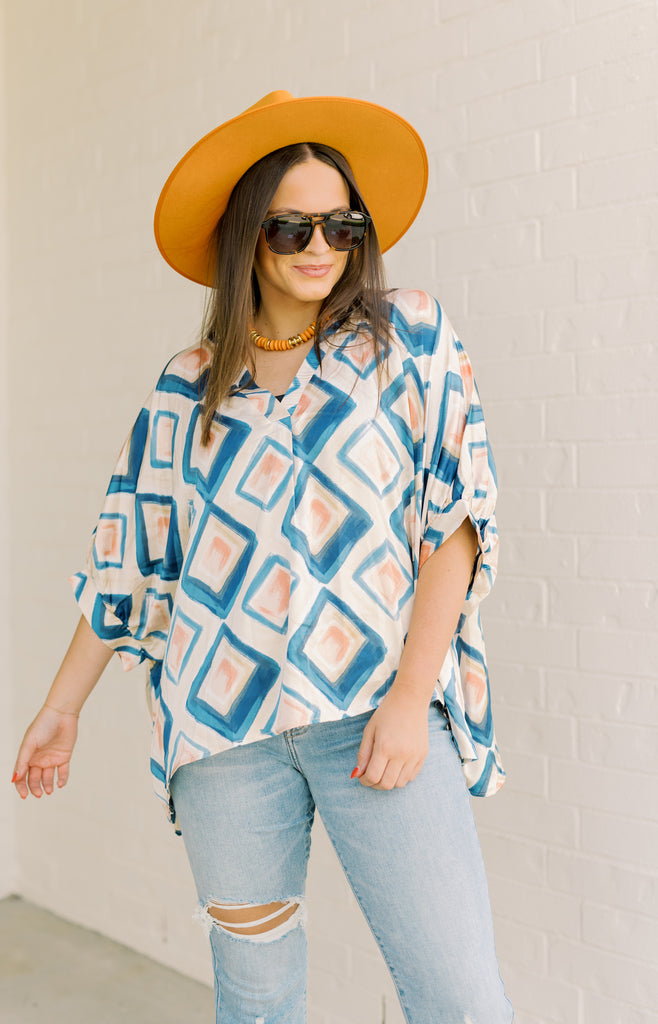 Feeling the Vibes Top, TEAL BLUE