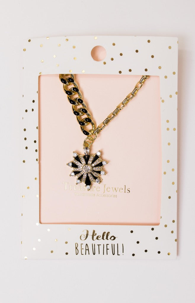 Treasure Jewels: Chunky Spike Heart Black, GOLD