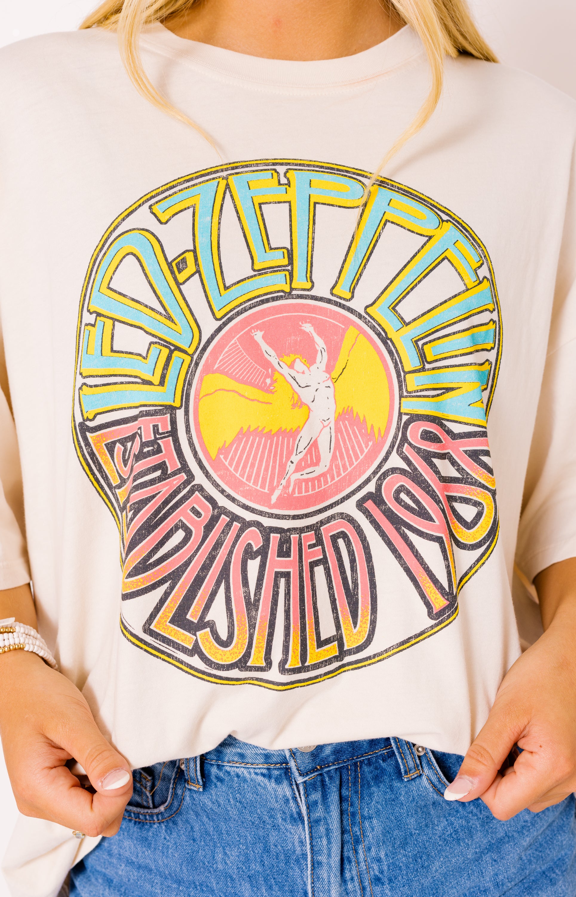 DayDreamer: Led Zeppelin 1968 O/S Tee, DIRTY WHITE
