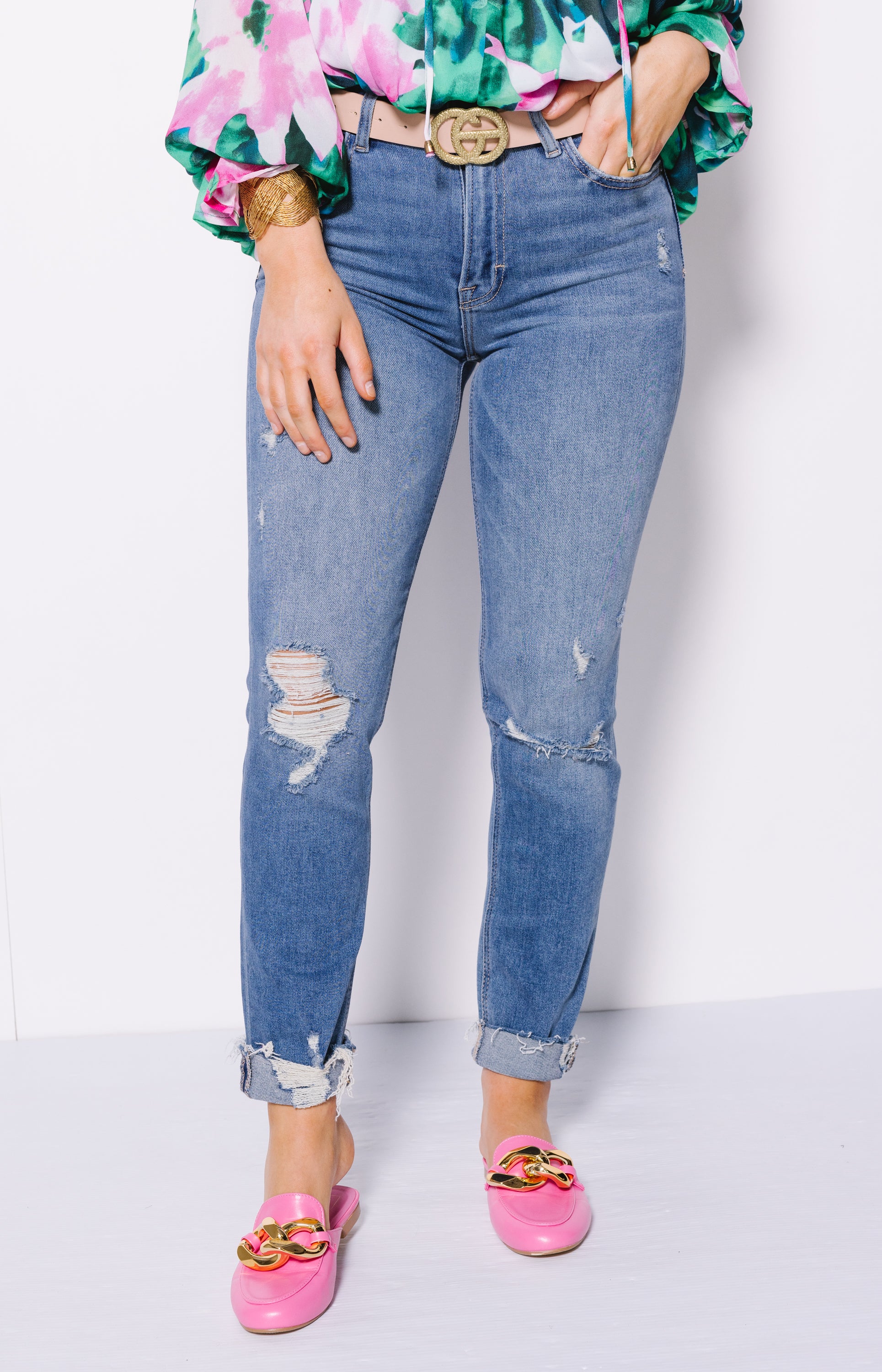 Harley High Rise Slim Mom Jean