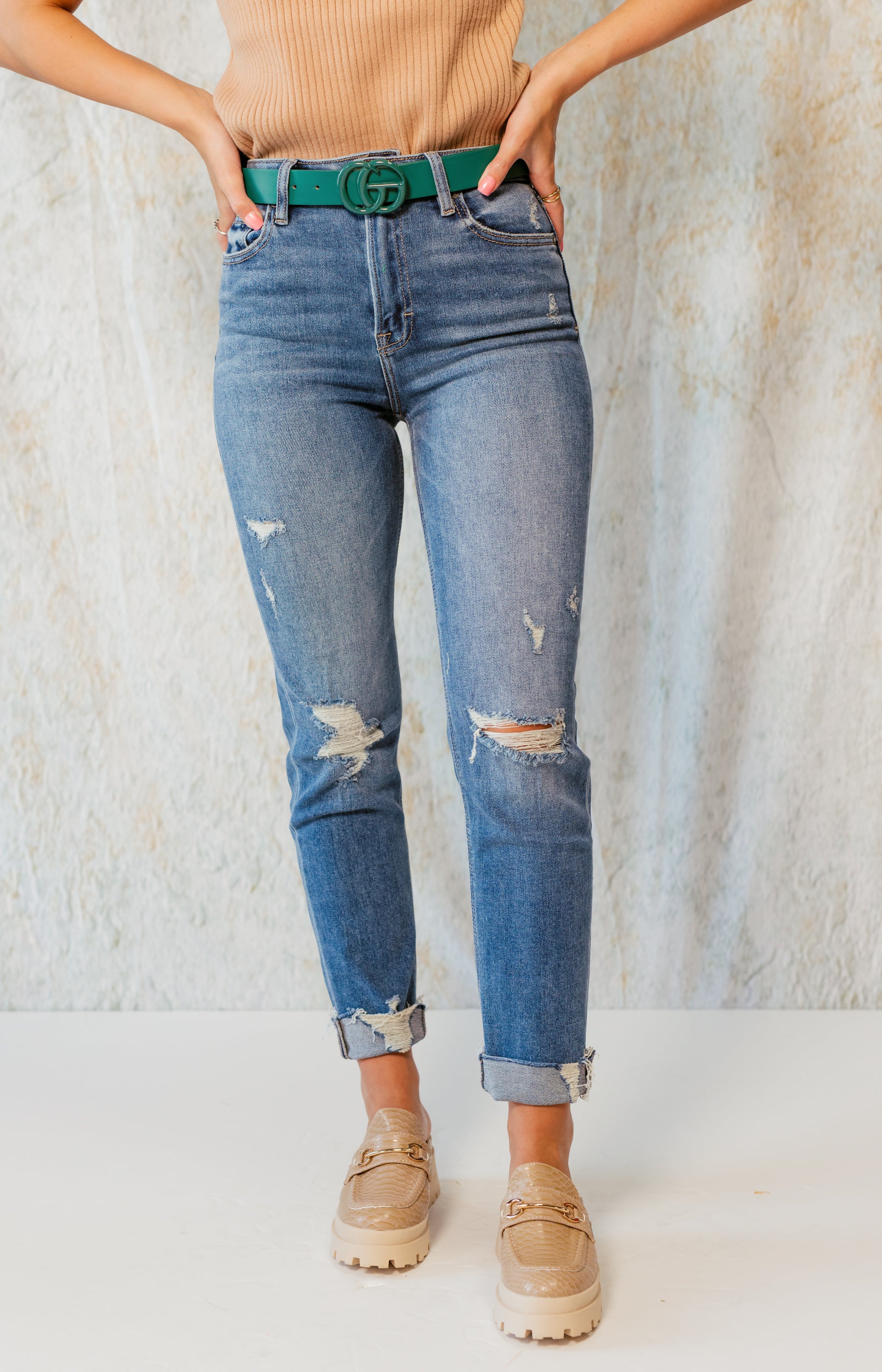 Harley High Rise Slim Mom Jean