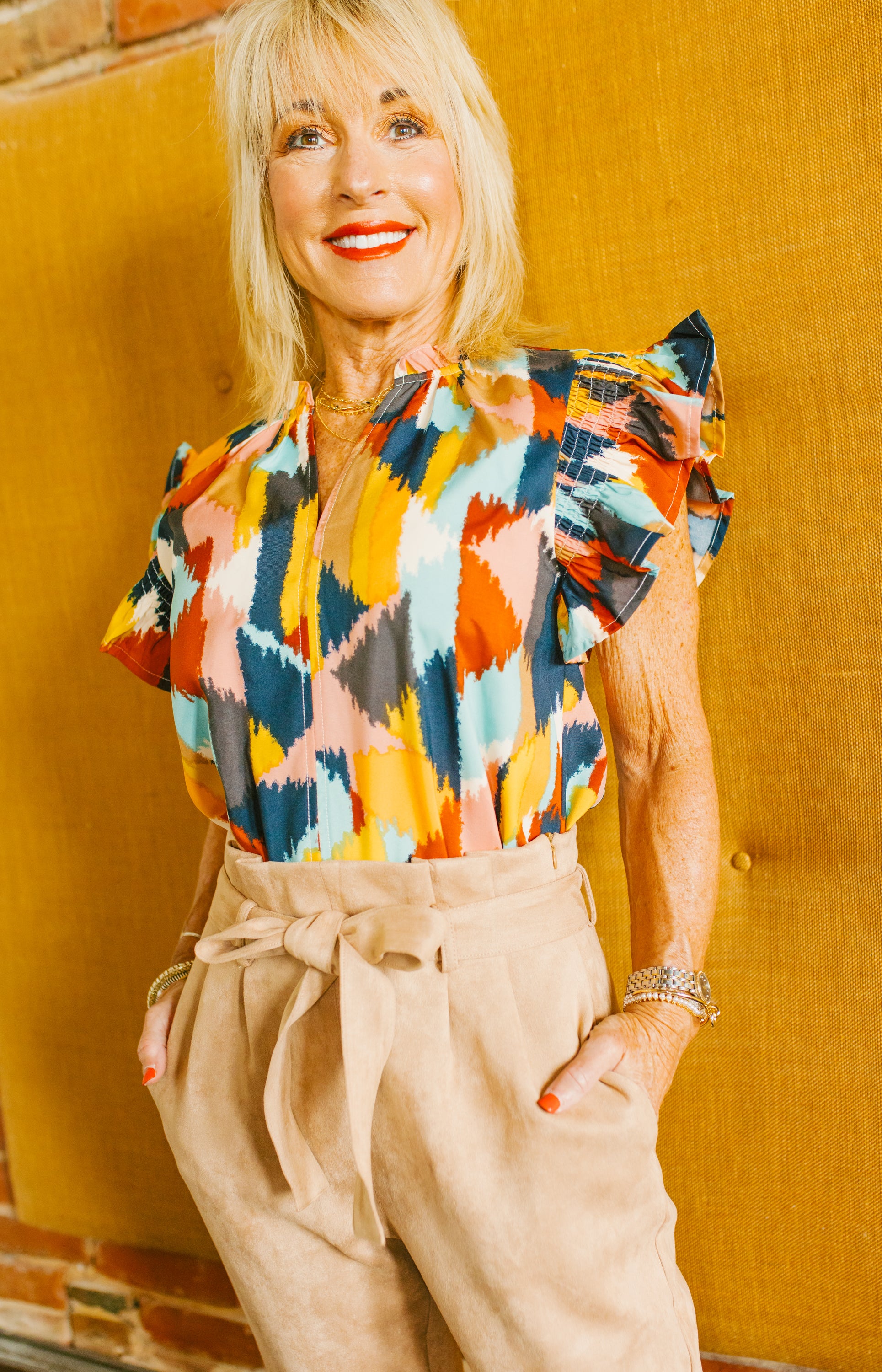 THML: Talk of the Town Blouse, BROWN