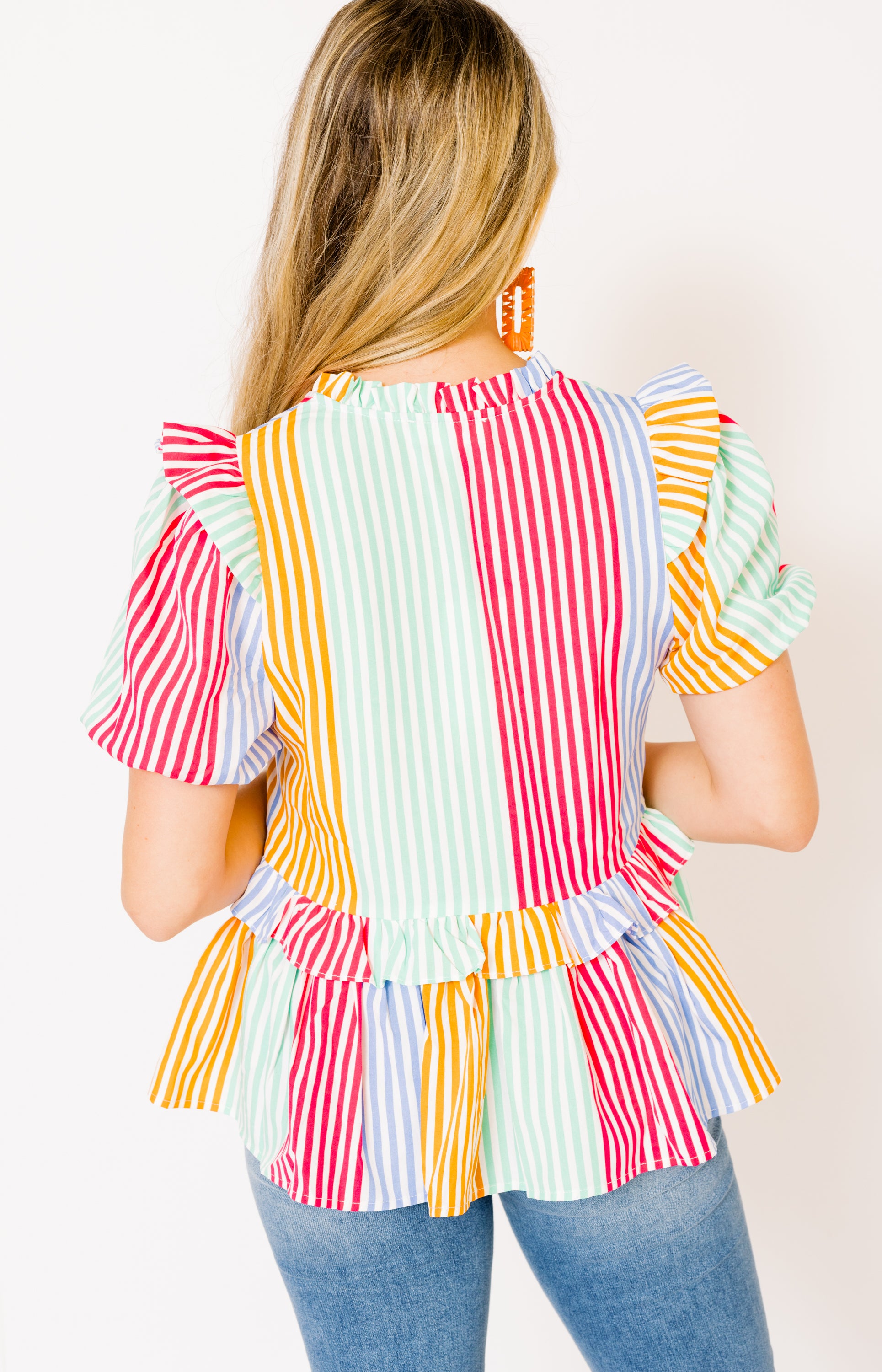 THML: Peplum Ruffle Top, MUSTARD