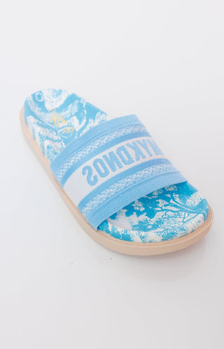 "Mykonos" Slip On Sandal, BLUE - HerringStones