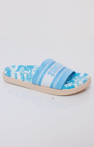 "Mykonos" Slip On Sandal, BLUE - HerringStones