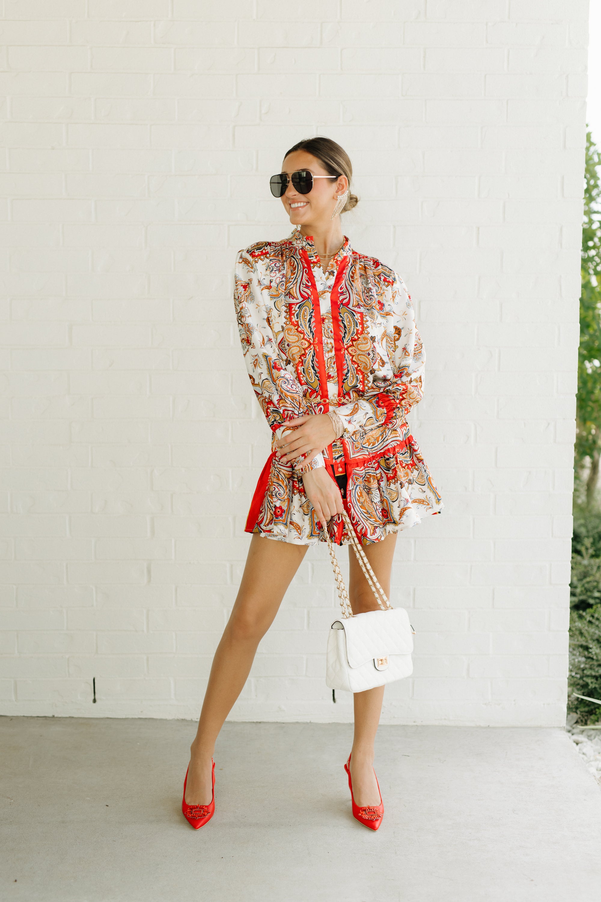 Versaille Dress, CREAM/CORAL