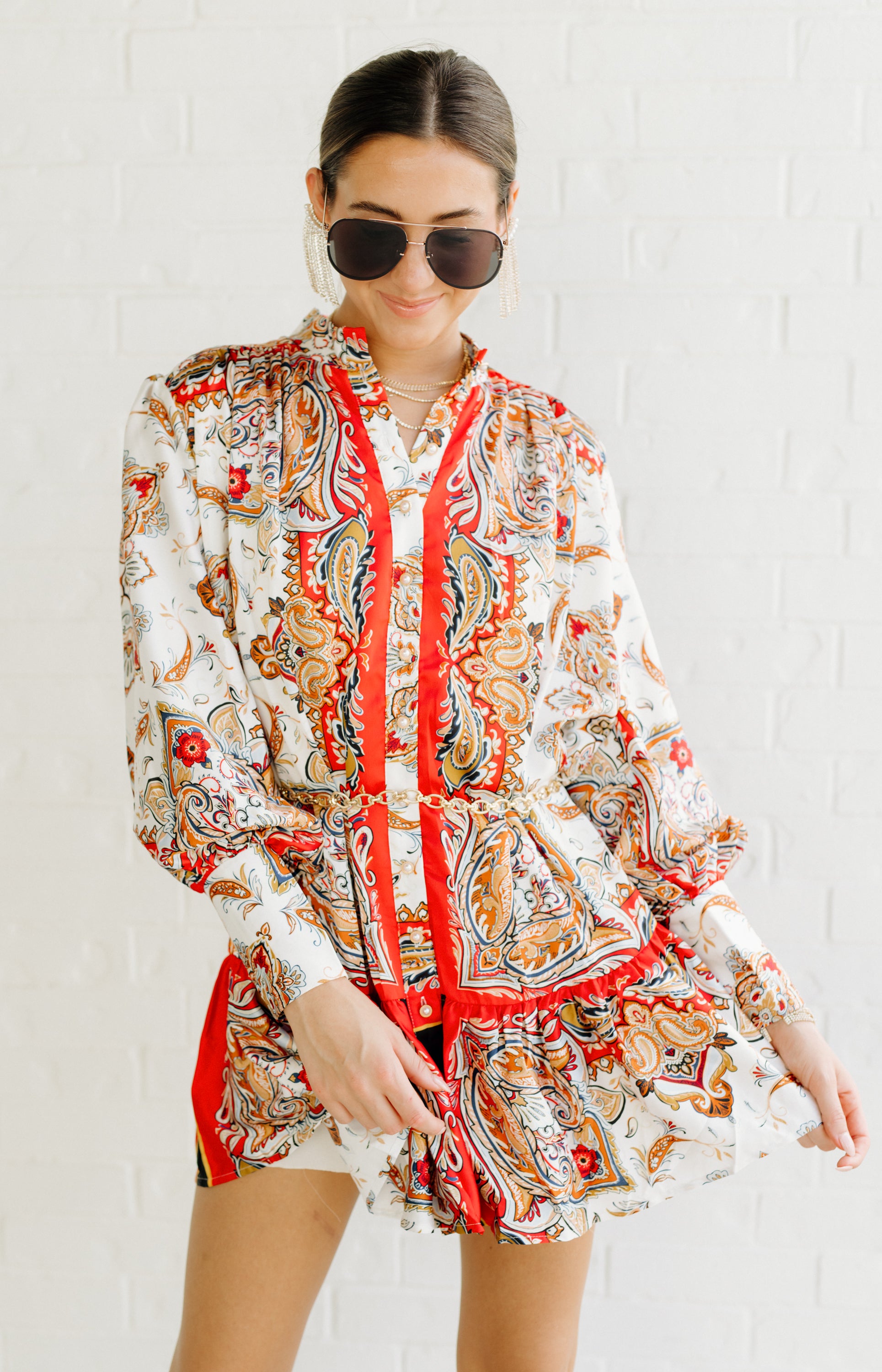 Versaille Dress, CREAM/CORAL