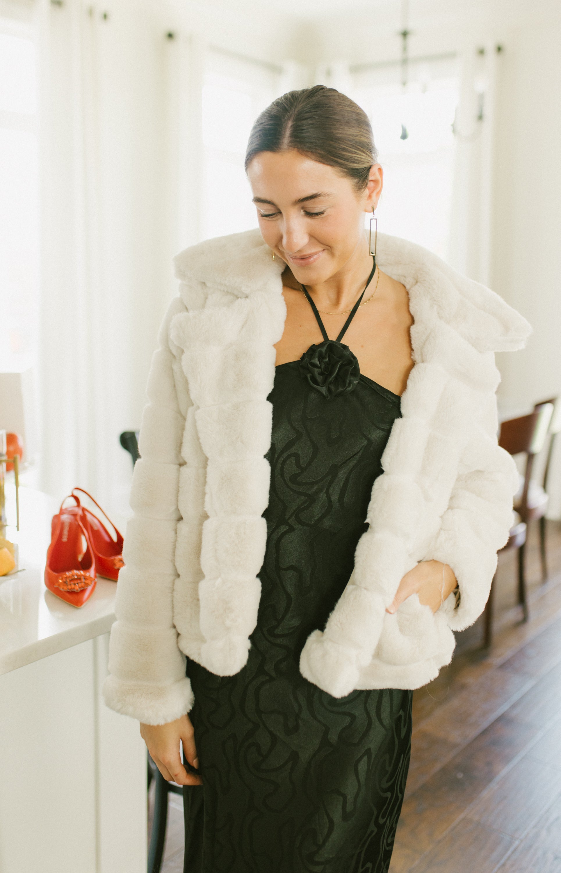 Overly Luxe Fur Jacket, CREAM