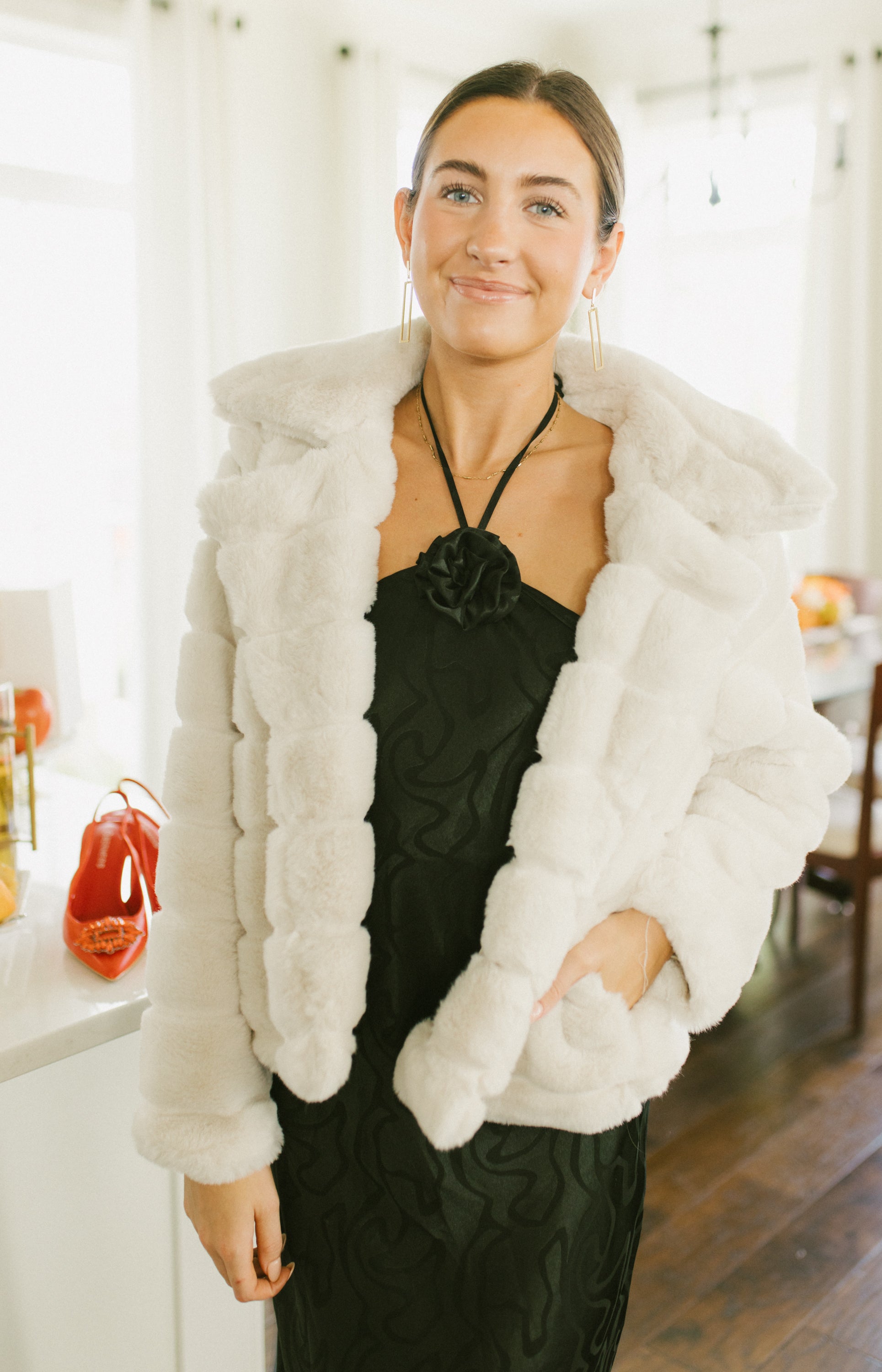 Overly Luxe Fur Jacket, CREAM