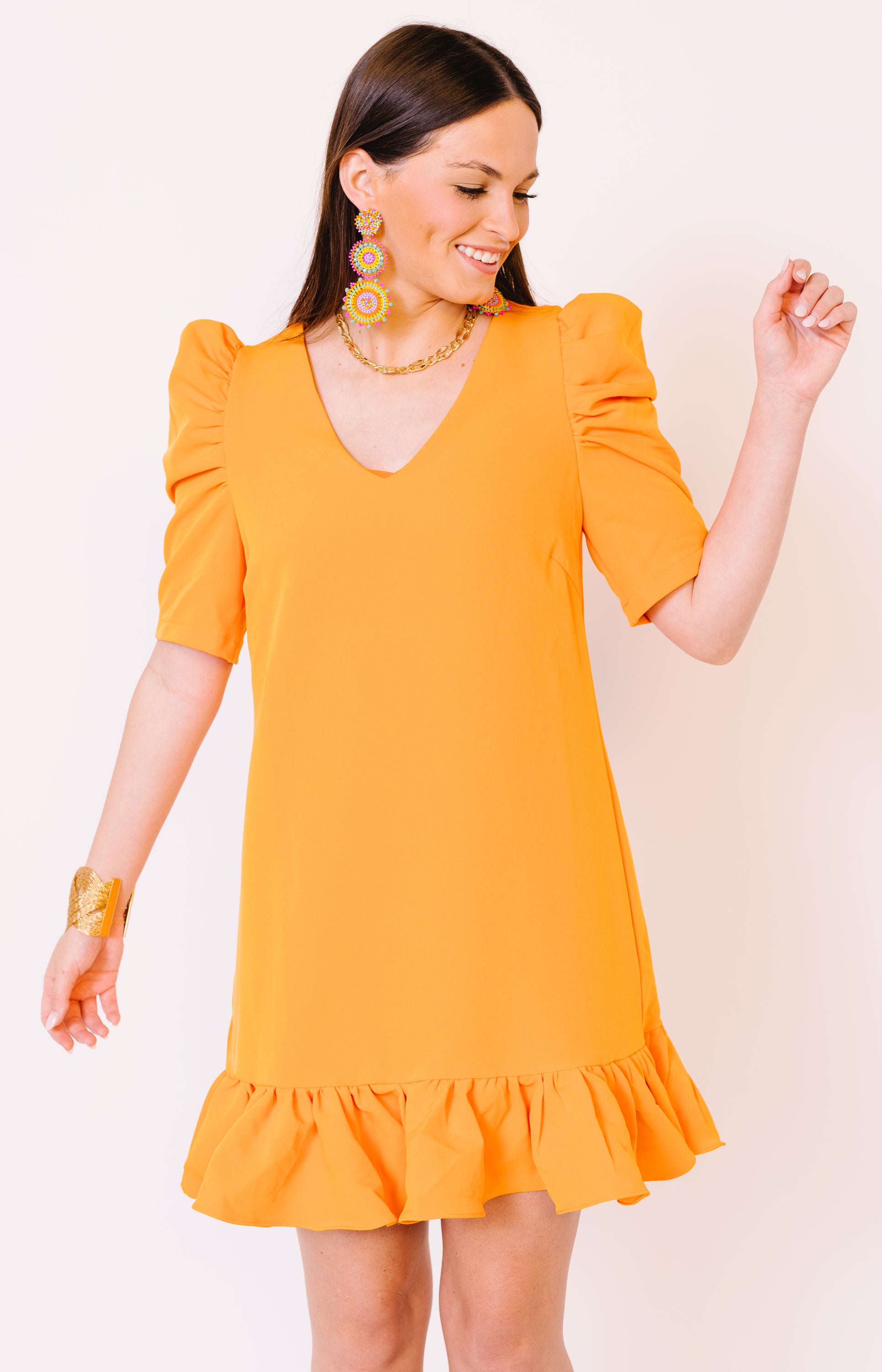Playful Spirit Mini Dress, ORANGE