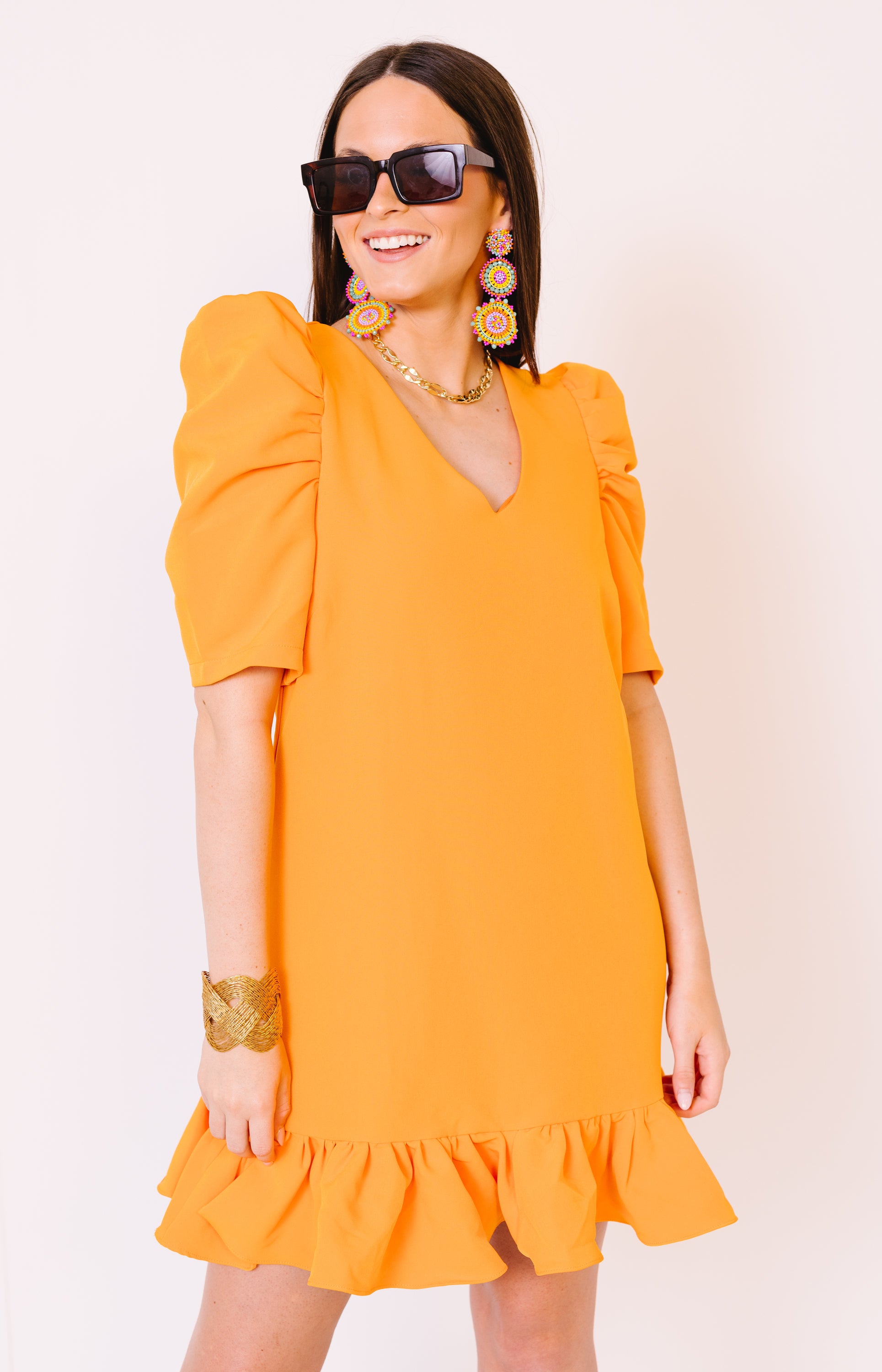 Playful Spirit Mini Dress, ORANGE