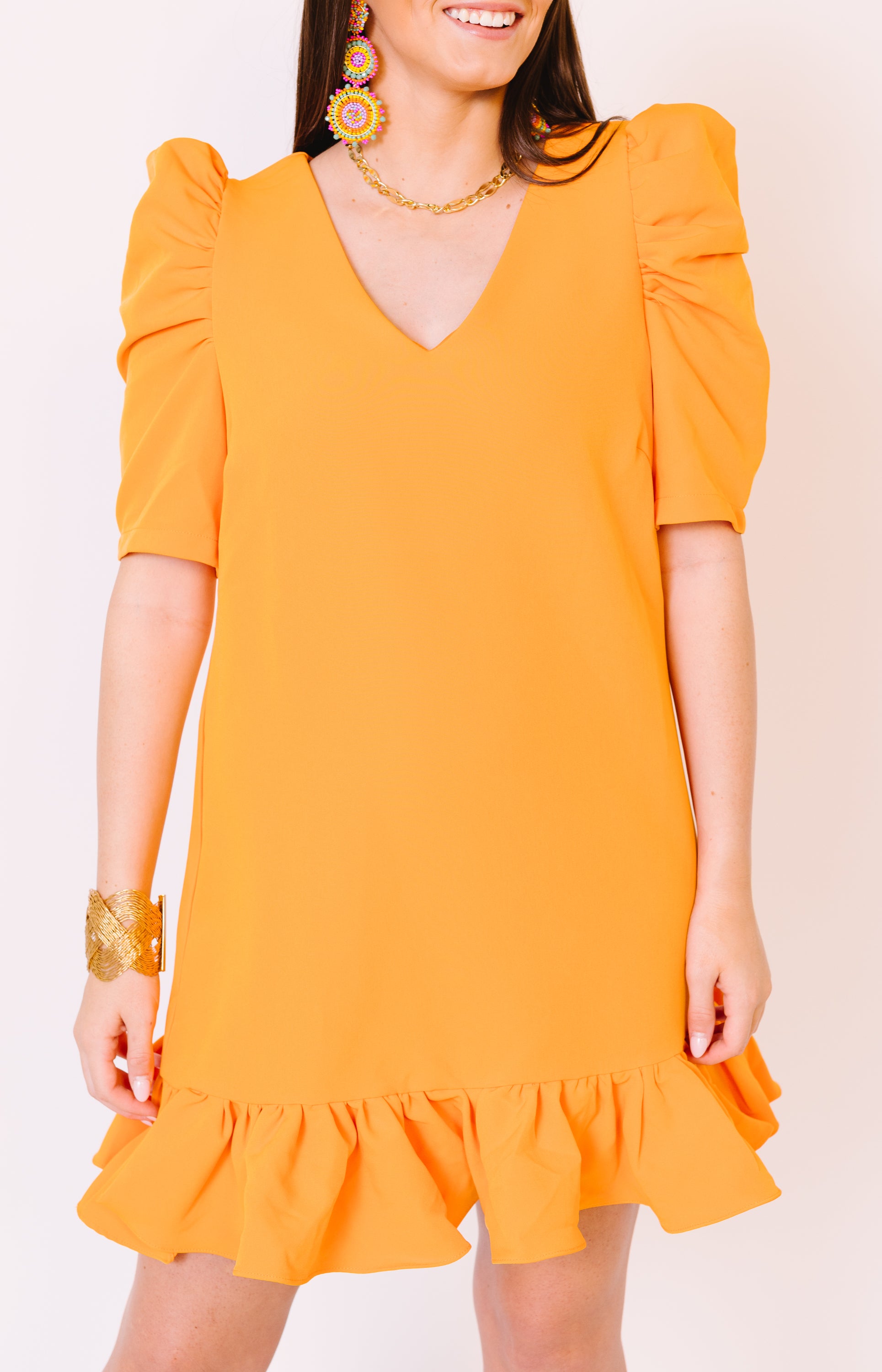 Playful Spirit Mini Dress, ORANGE
