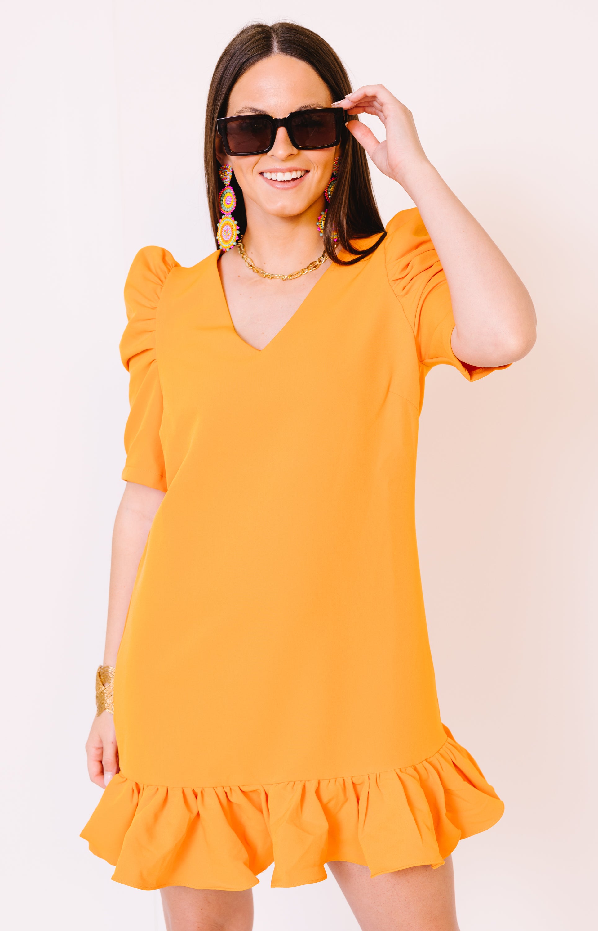 Playful Spirit Mini Dress, ORANGE