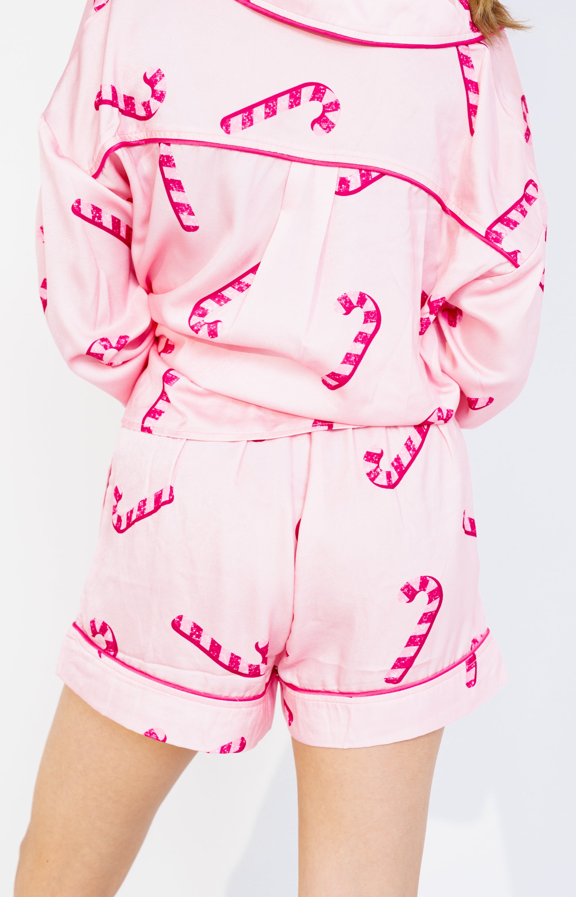 Candy Cane Craze Pajama Short, LIGHT PINK