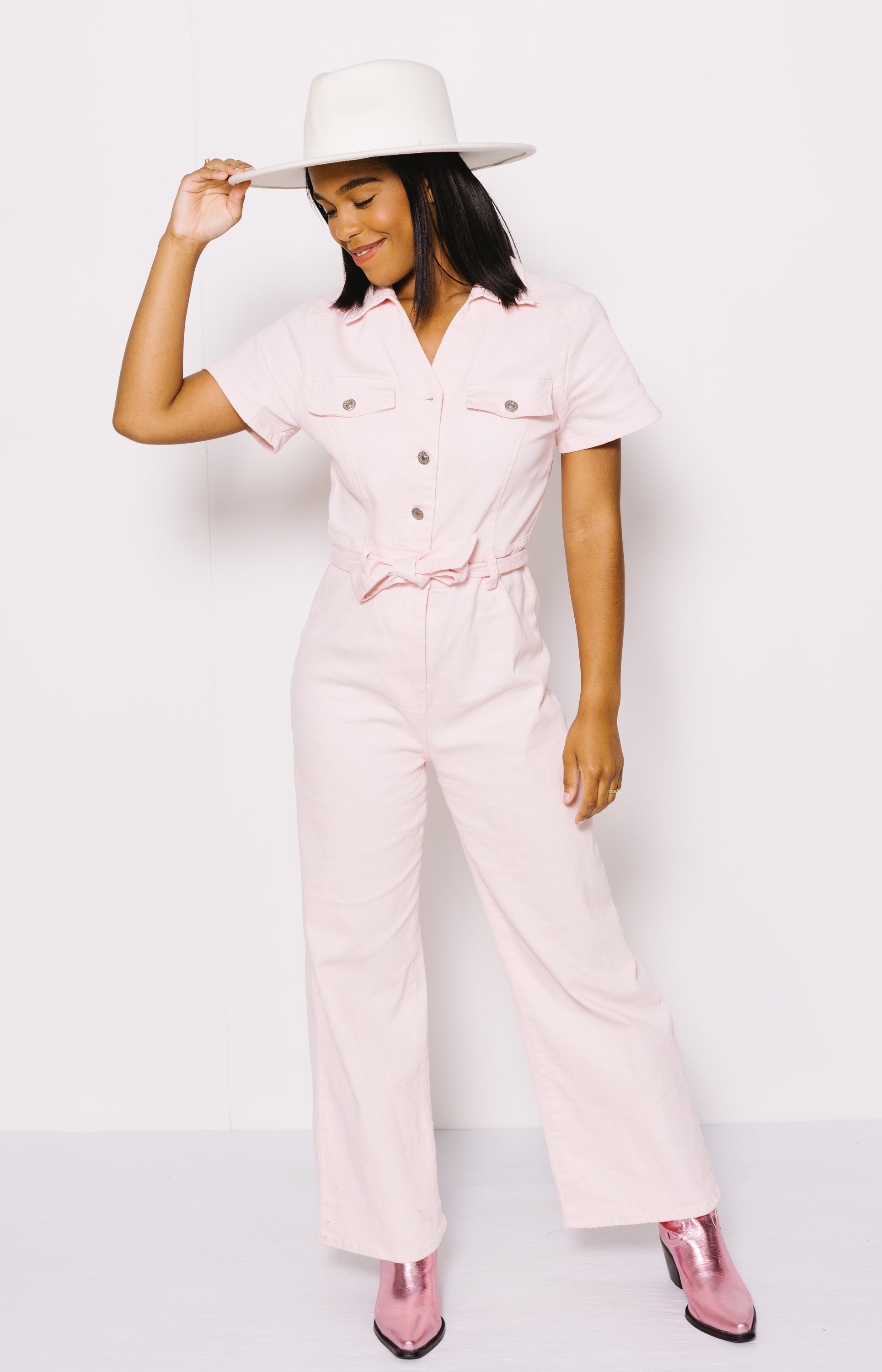 Carter Utility Jumpsuit, BABY PINK