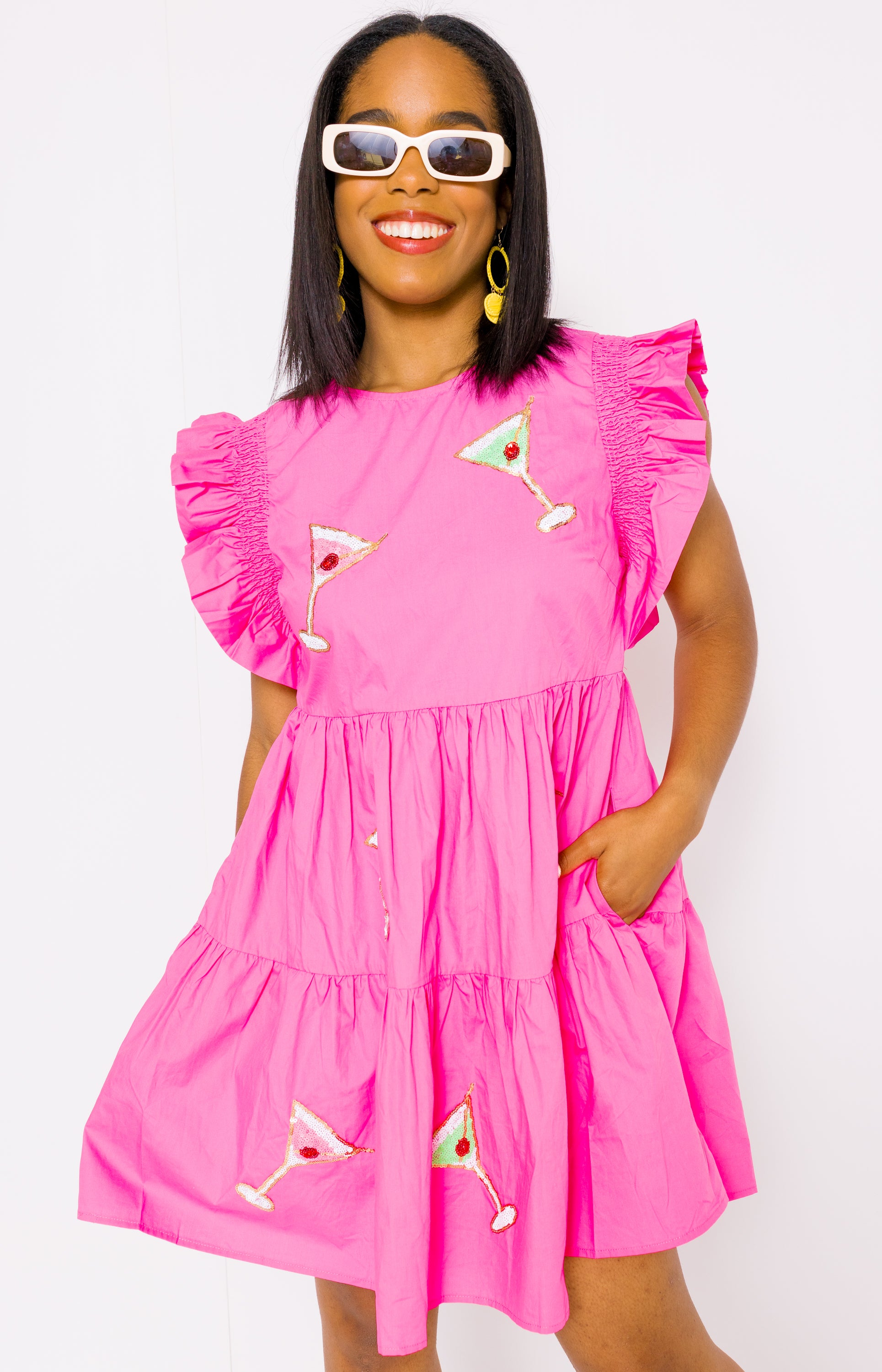 Martini Time Mini Dress, HOT PINK