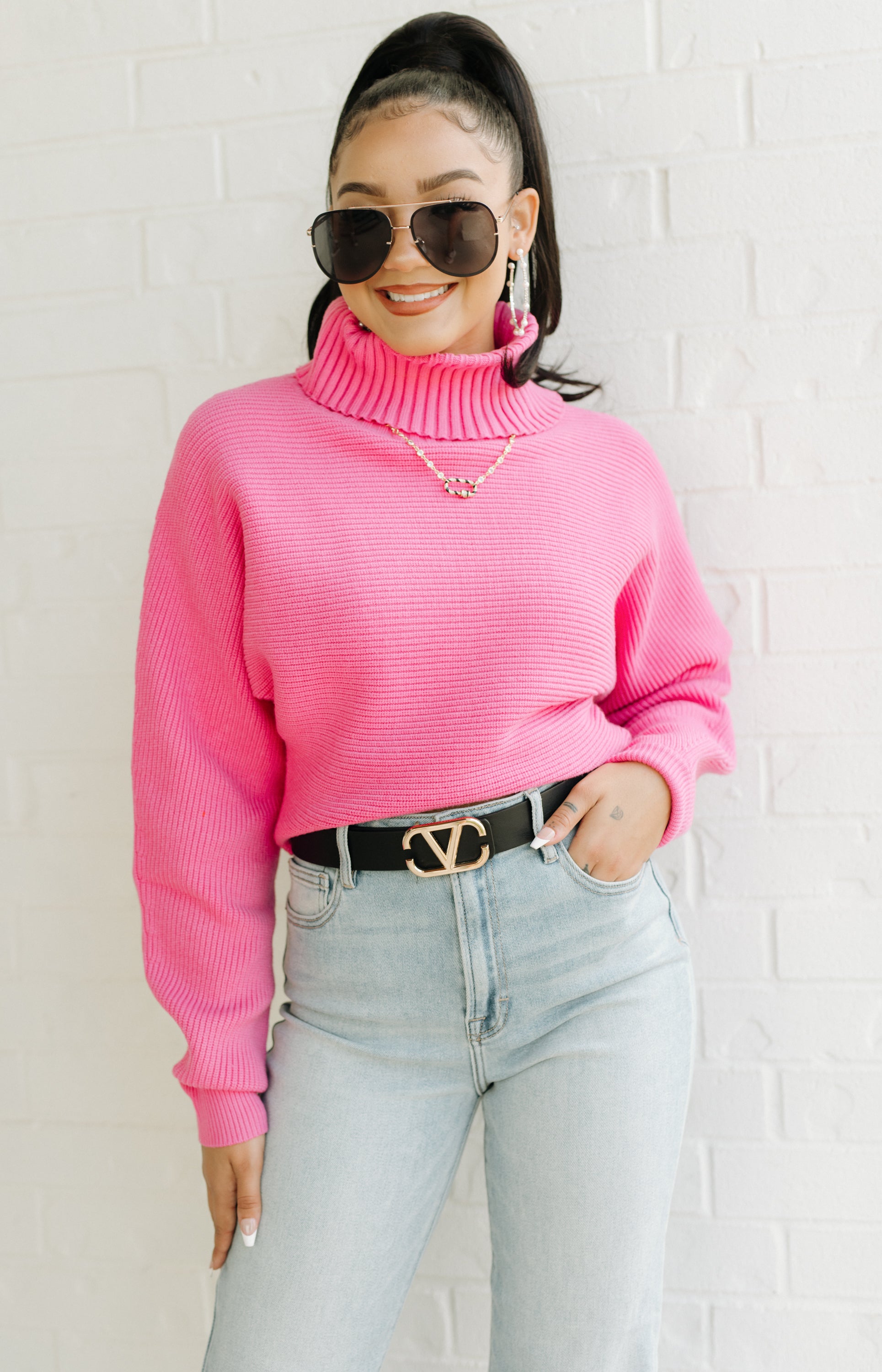 Lovely Loom Sweater, CANDY PINK