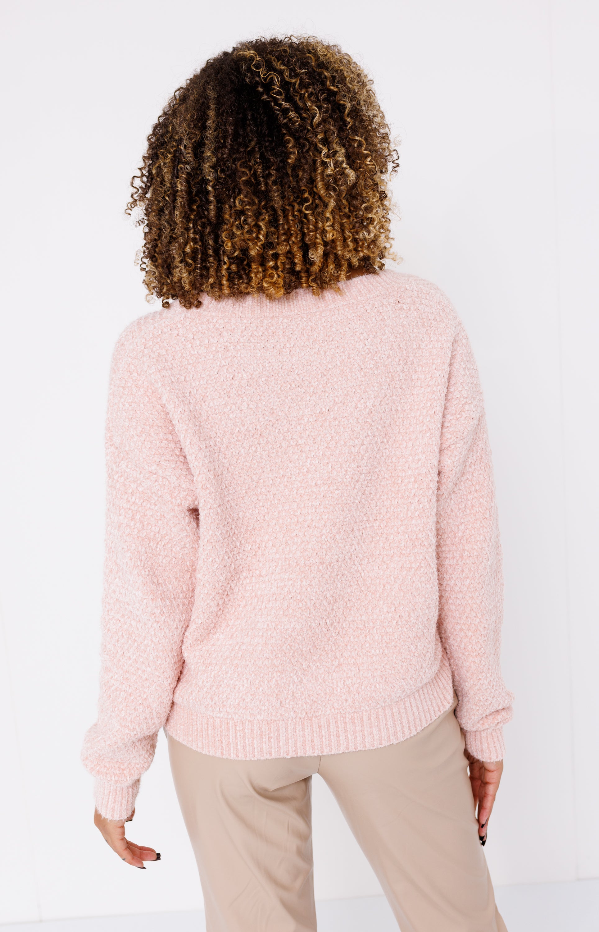 Poise Feel Sweater Top, DUSTY PINK