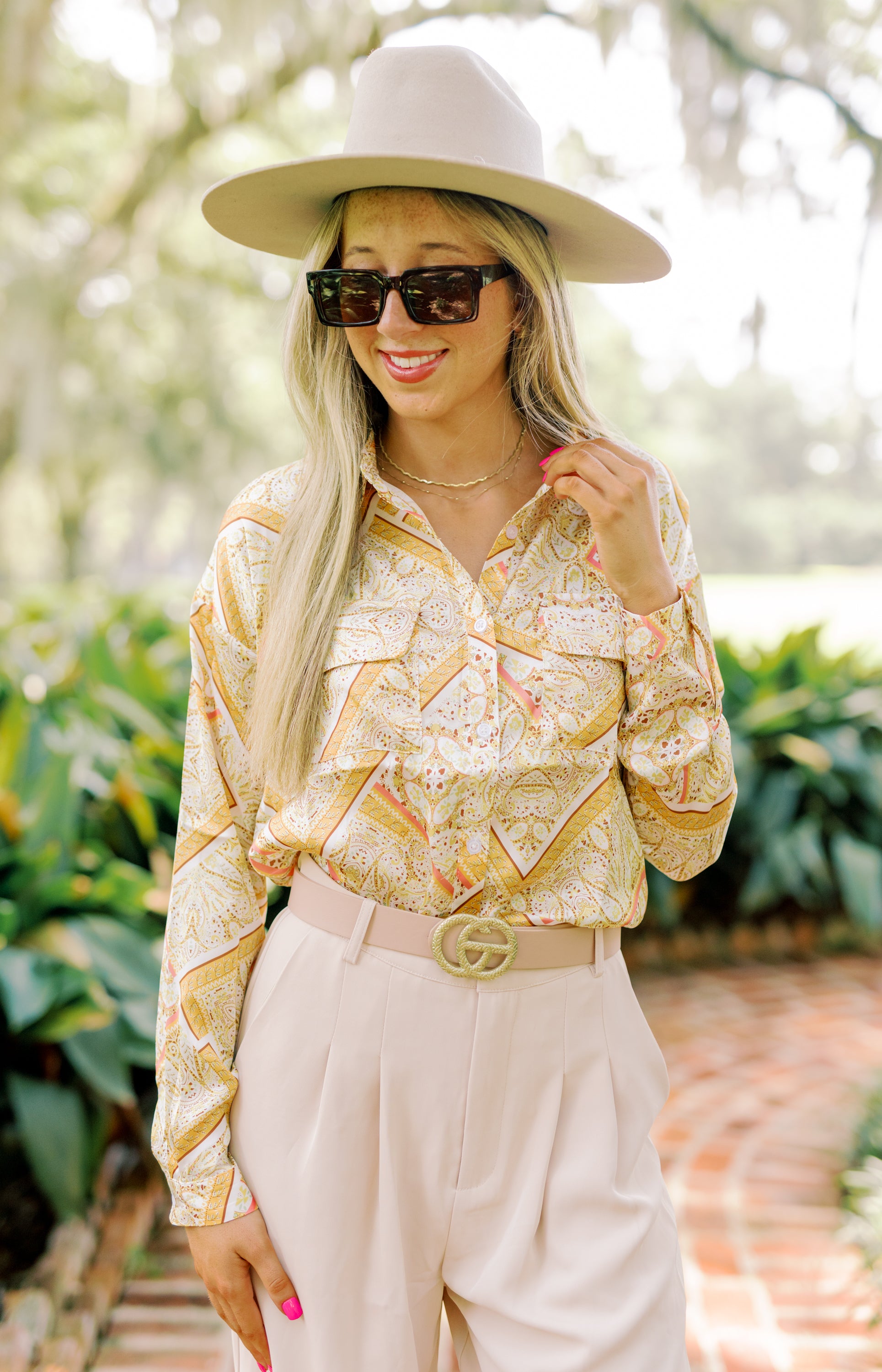 Quite Beautiful Button Down Top, CREAM YELLOW