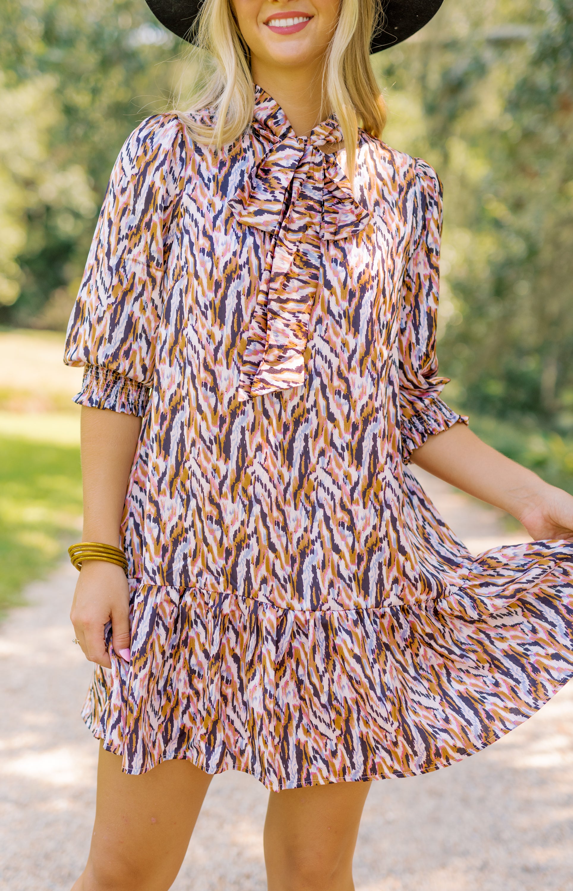 Pure Bliss Mini Dress, LILAC/CAMEL
