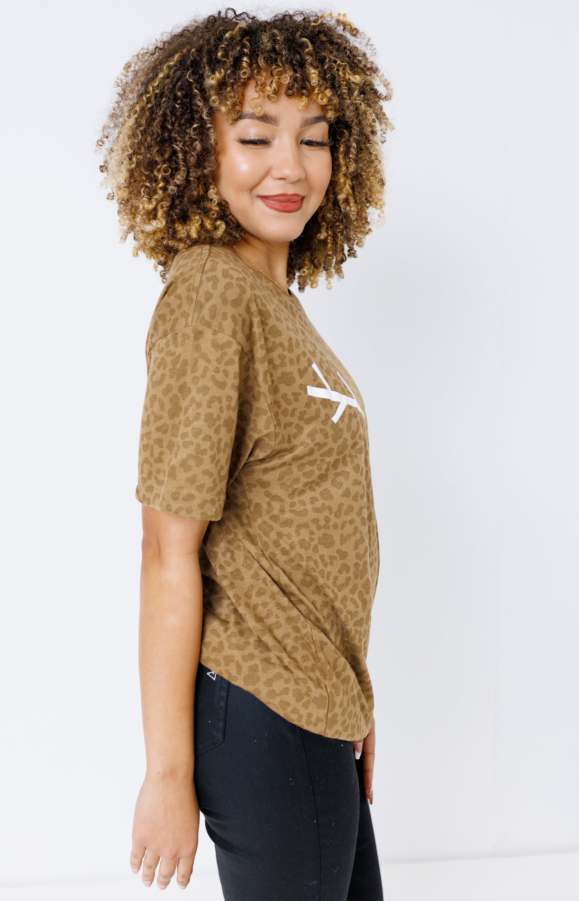 Reindeer Face Tee, BROWN