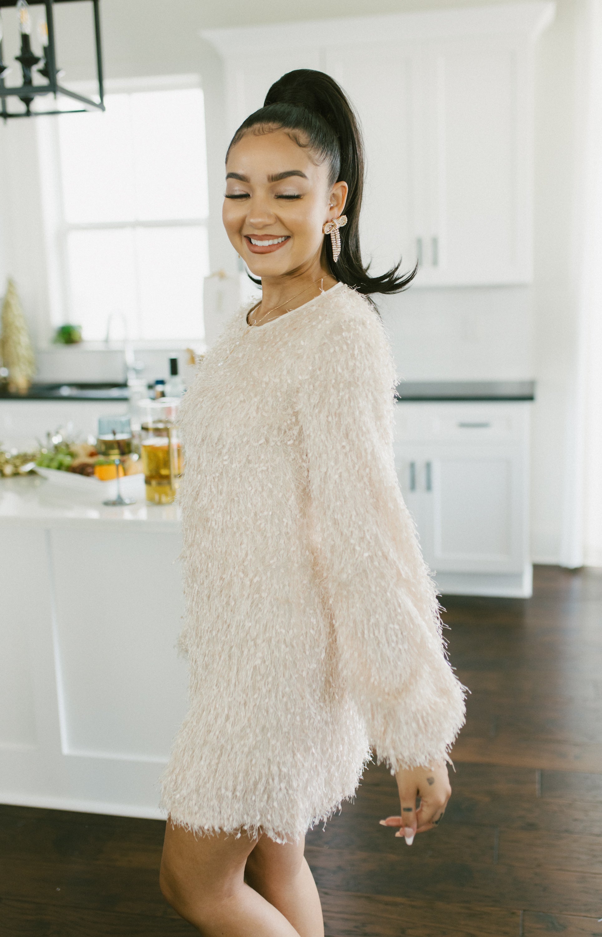 Sway & Sparkle Swing Dress, CREAM